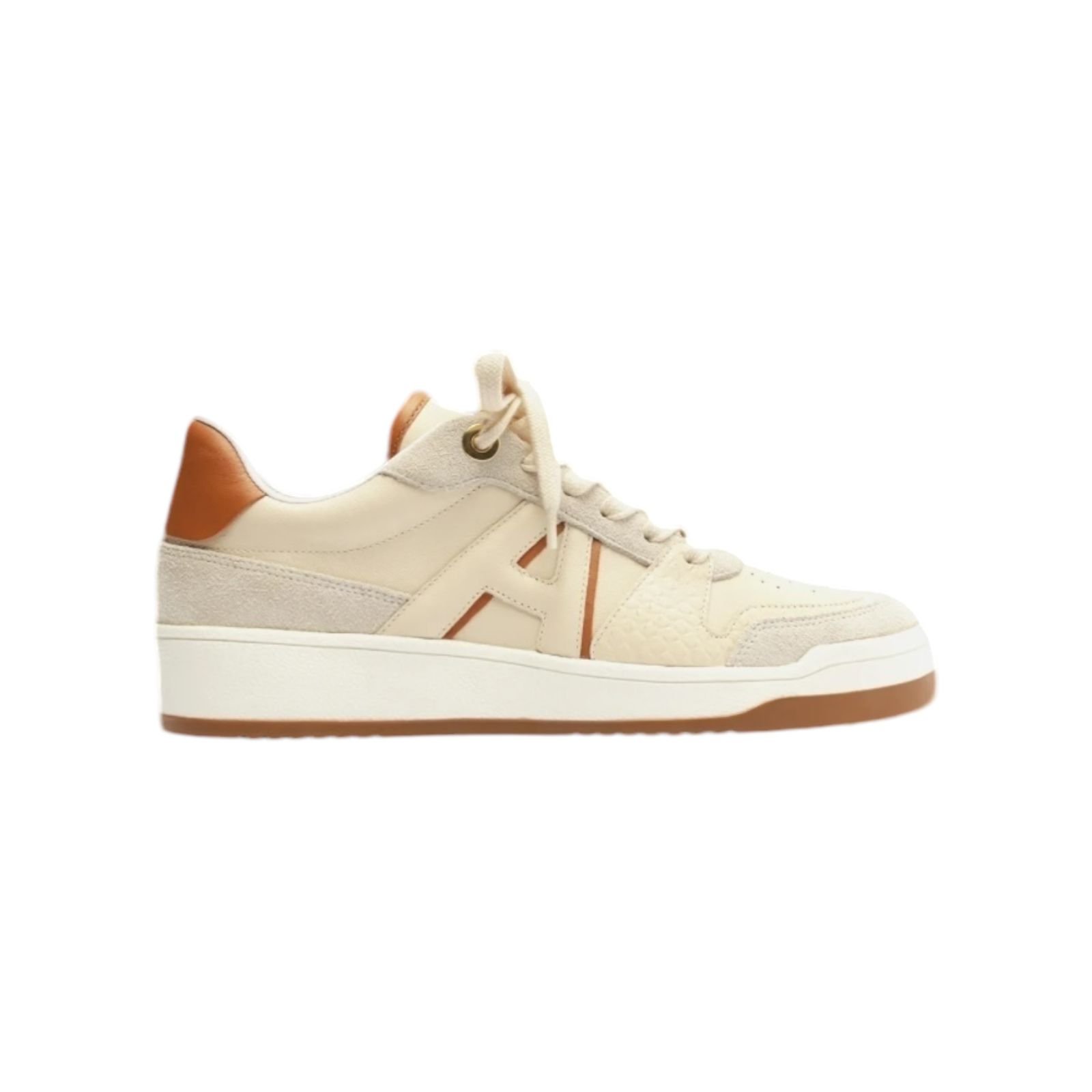 Tenis Feminino Arezzo Couro Casual Escamas Logo Bege