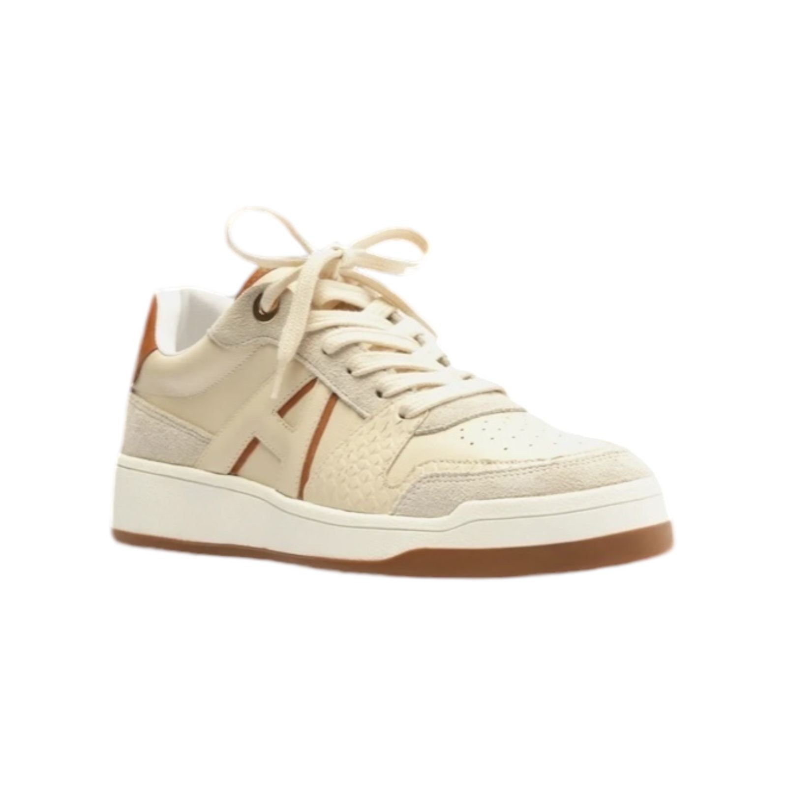 Tenis Feminino Arezzo Couro Casual Escamas Logo Bege Bege 2