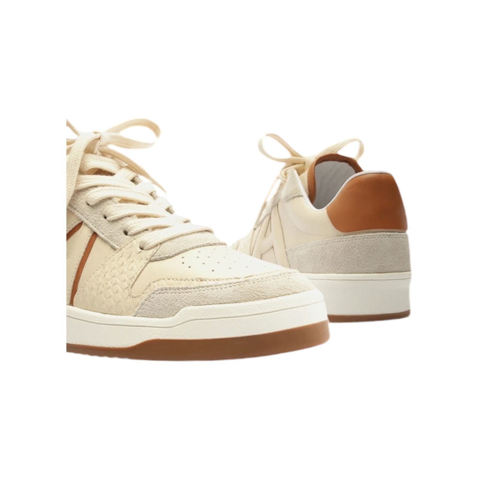 Tenis Feminino Arezzo Couro Casual Escamas Logo Bege Bege 4