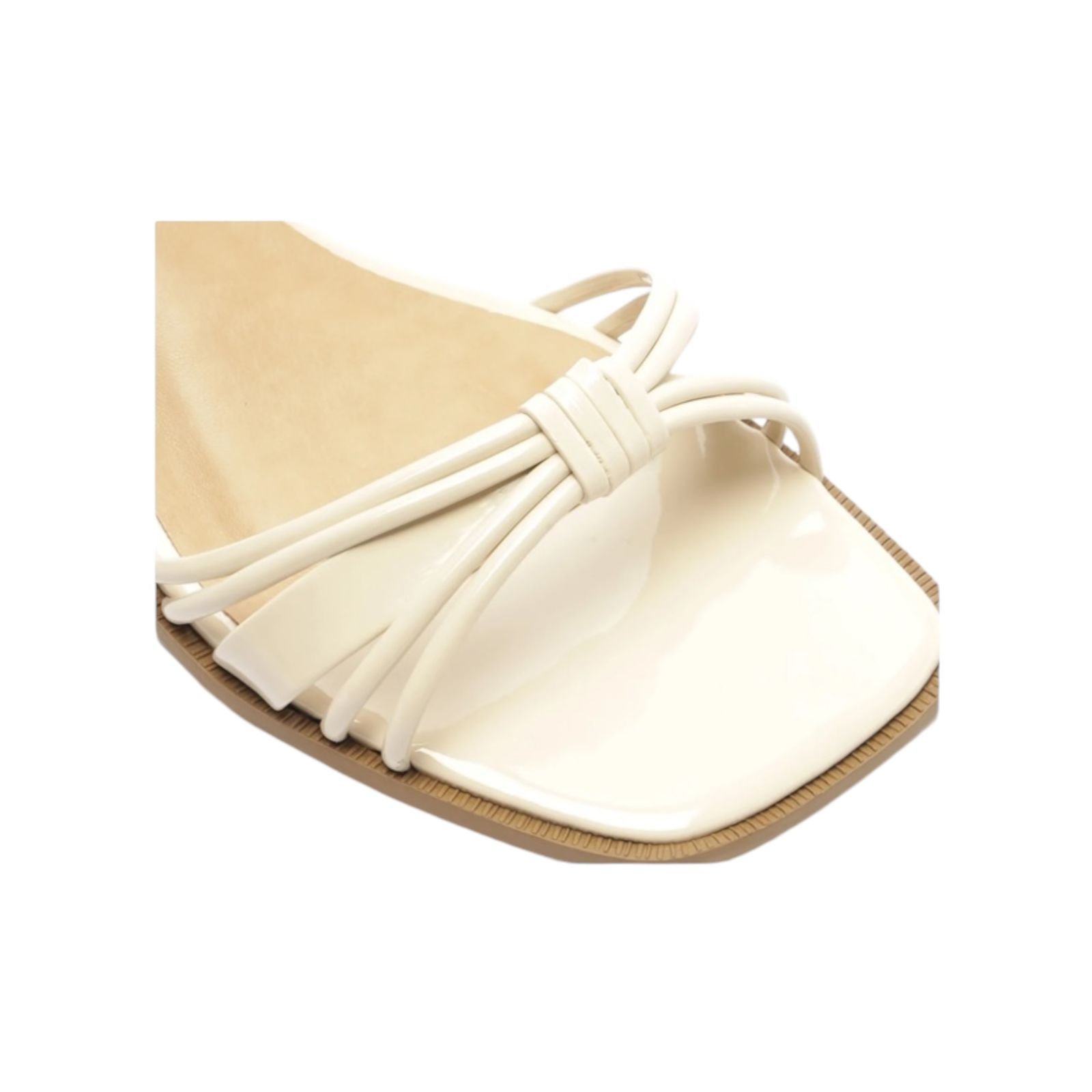 Sandalia Feminina Anacapri Verniz Tiras Salto Baixo Bloco Branco Branco 3