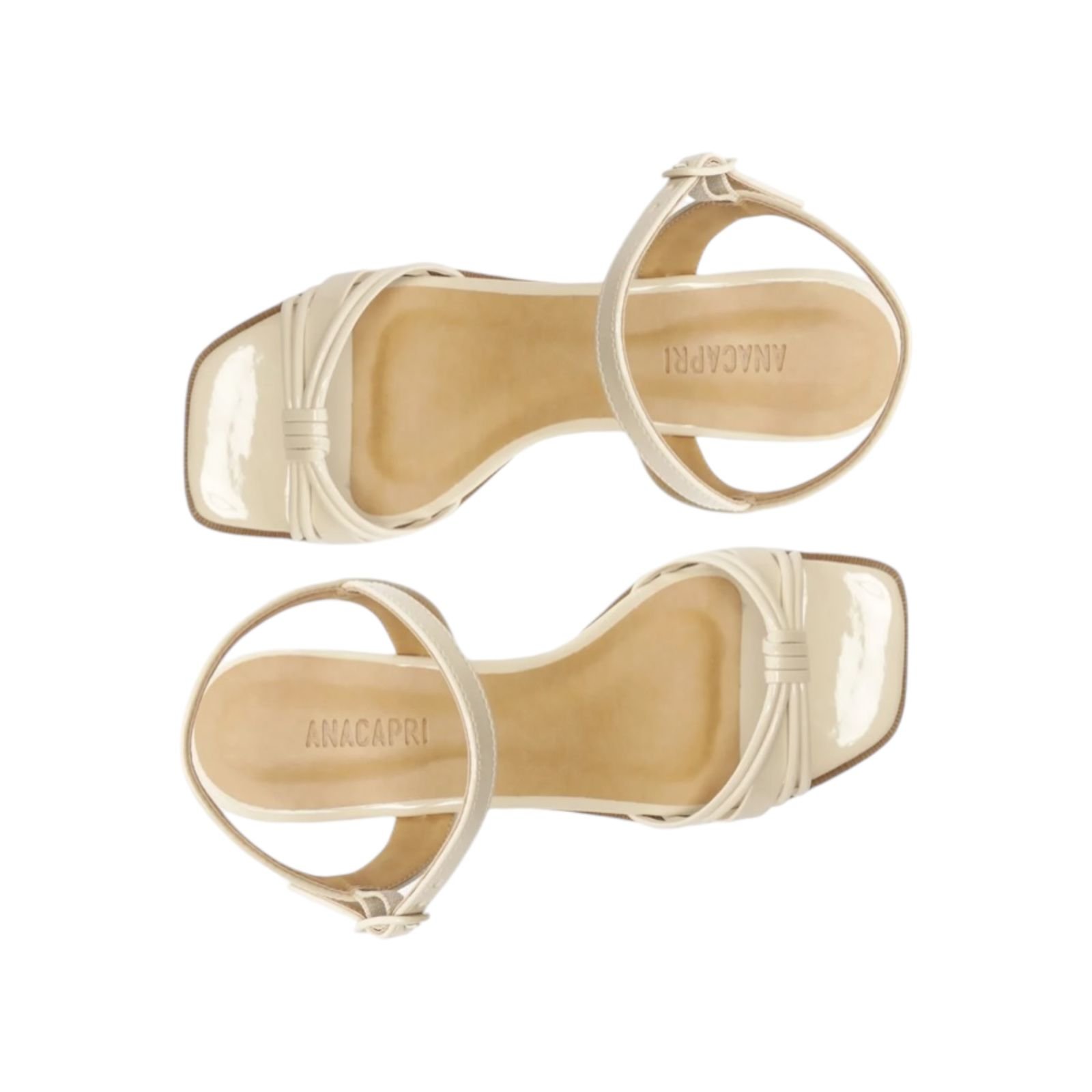Sandalia Feminina Anacapri Verniz Tiras Salto Baixo Bloco Branco Branco 5