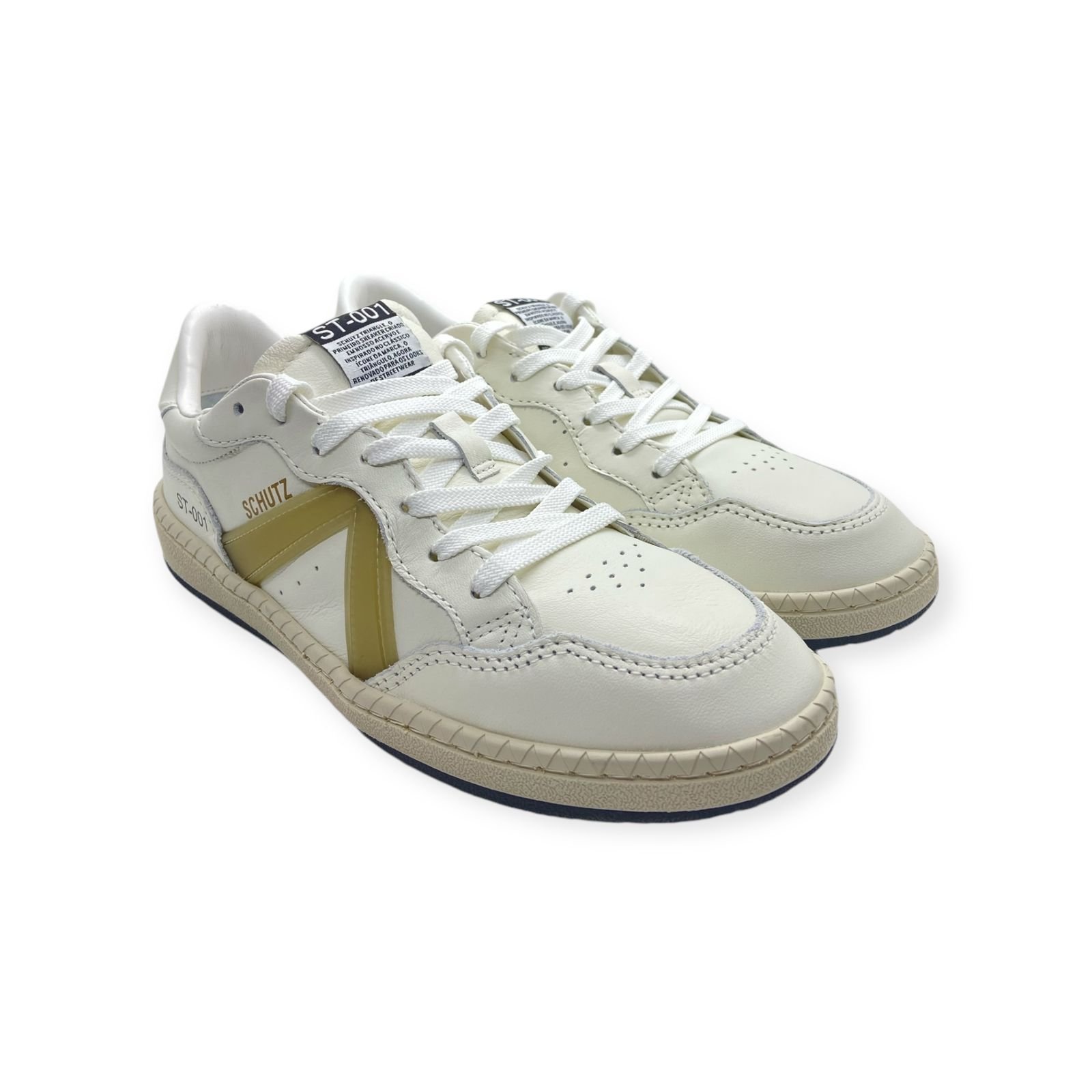 Tenis Feminino Schutz ST 001 Casual Couro Branco Branco 2