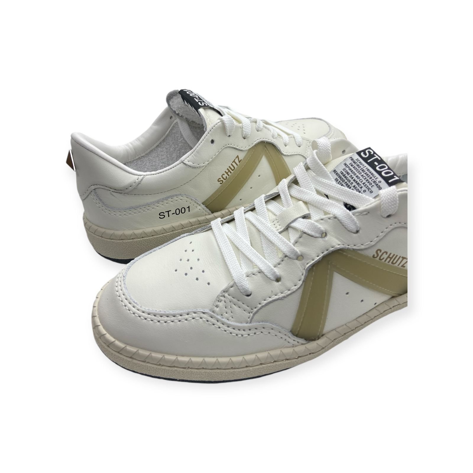 Tenis Feminino Schutz ST 001 Casual Couro Branco Branco 5