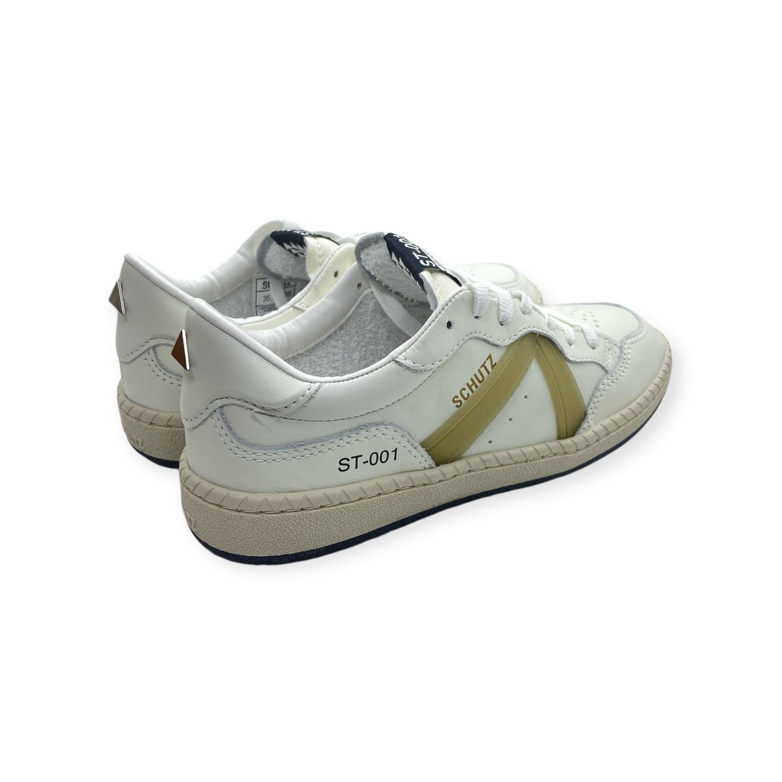 Tenis Feminino Schutz ST 001 Casual Couro Branco Branco 6