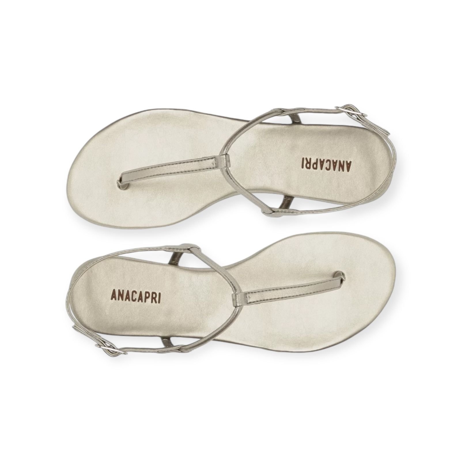 Sandalia Rasteira Feminina Anacapri Tiras Slim Prata Velha Prata 6