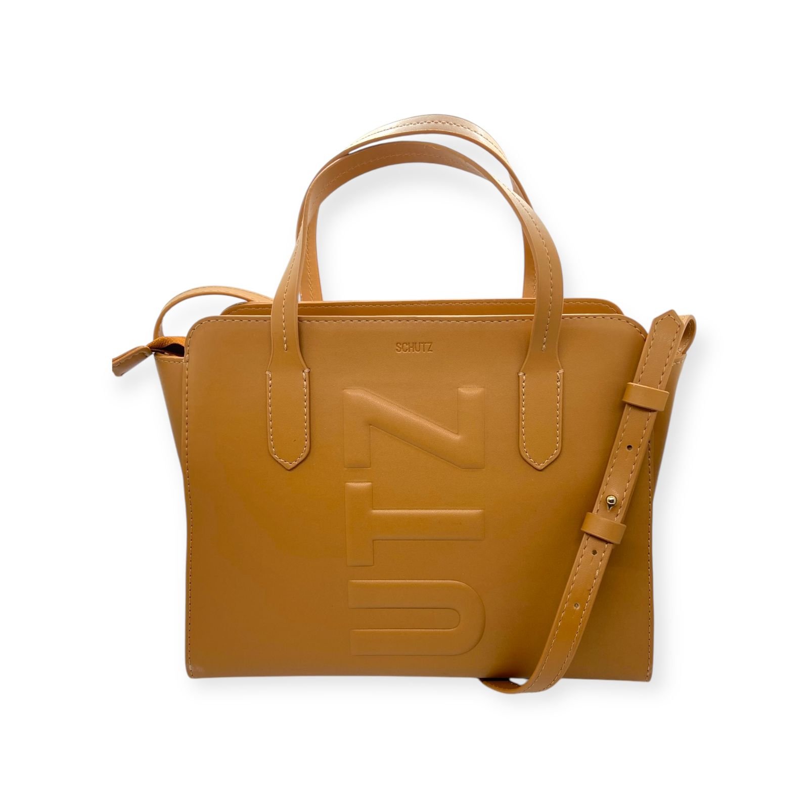 Bolsa Feminina Schutz Tote Tassy Alça Dupla Media Caramelo