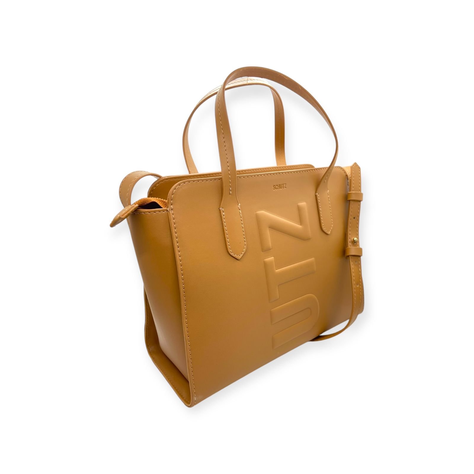 Bolsa Feminina Schutz Tote Tassy Alça Dupla Media Caramelo Caramelo 2