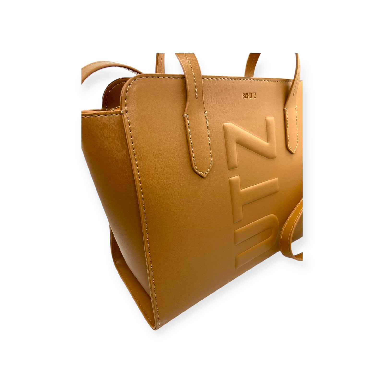 Bolsa Feminina Schutz Tote Tassy Alça Dupla Media Caramelo Caramelo 6