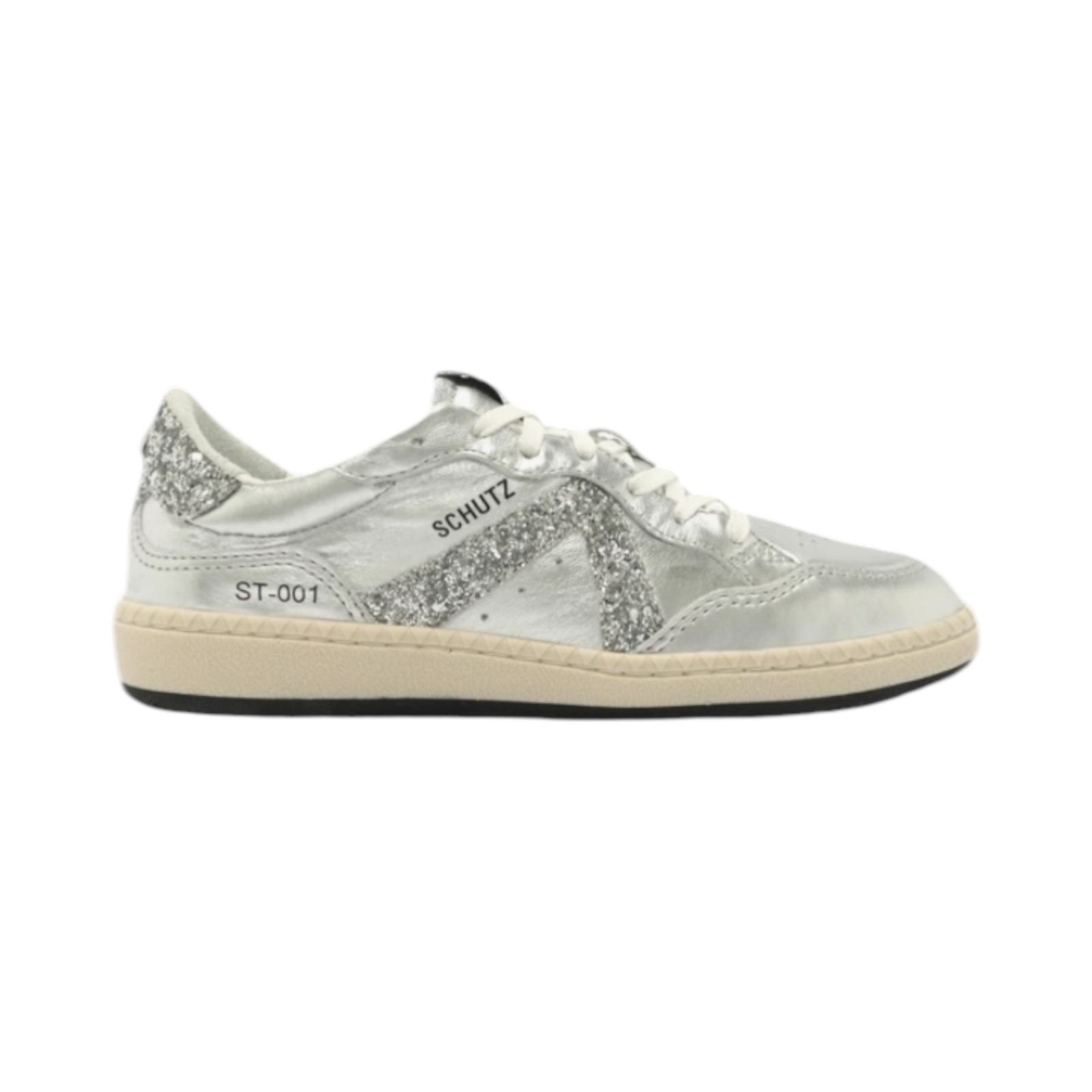 Tenis Feminino Schutz ST 001 Casual Couro Prata