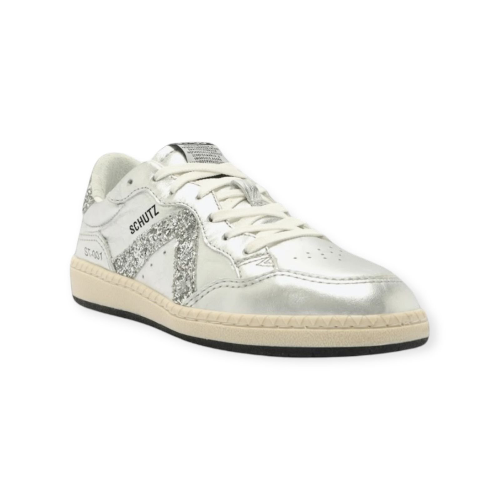 Tenis Feminino Schutz ST 001 Casual Couro Prata Prata 2