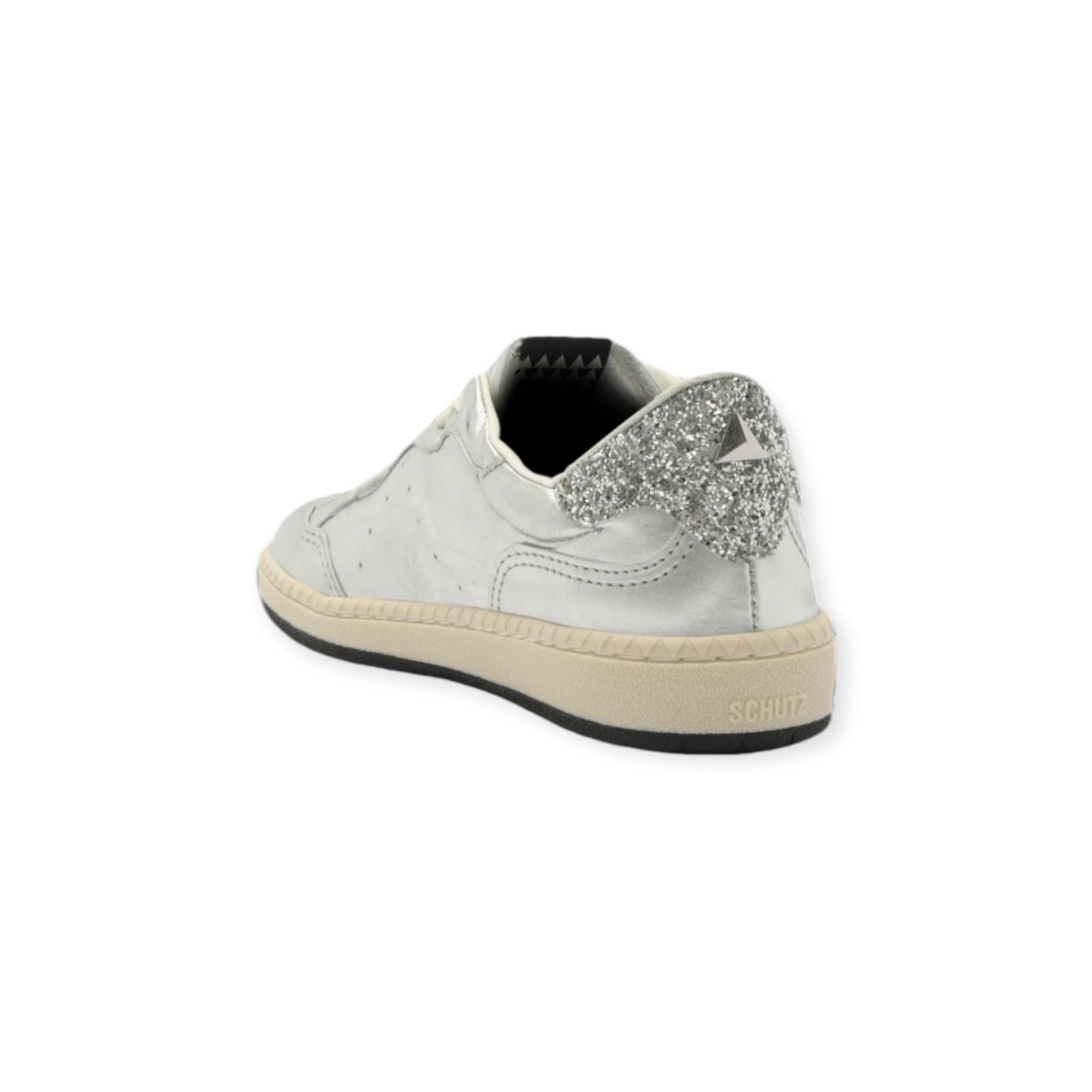 Tenis Feminino Schutz ST 001 Casual Couro Prata Prata 3