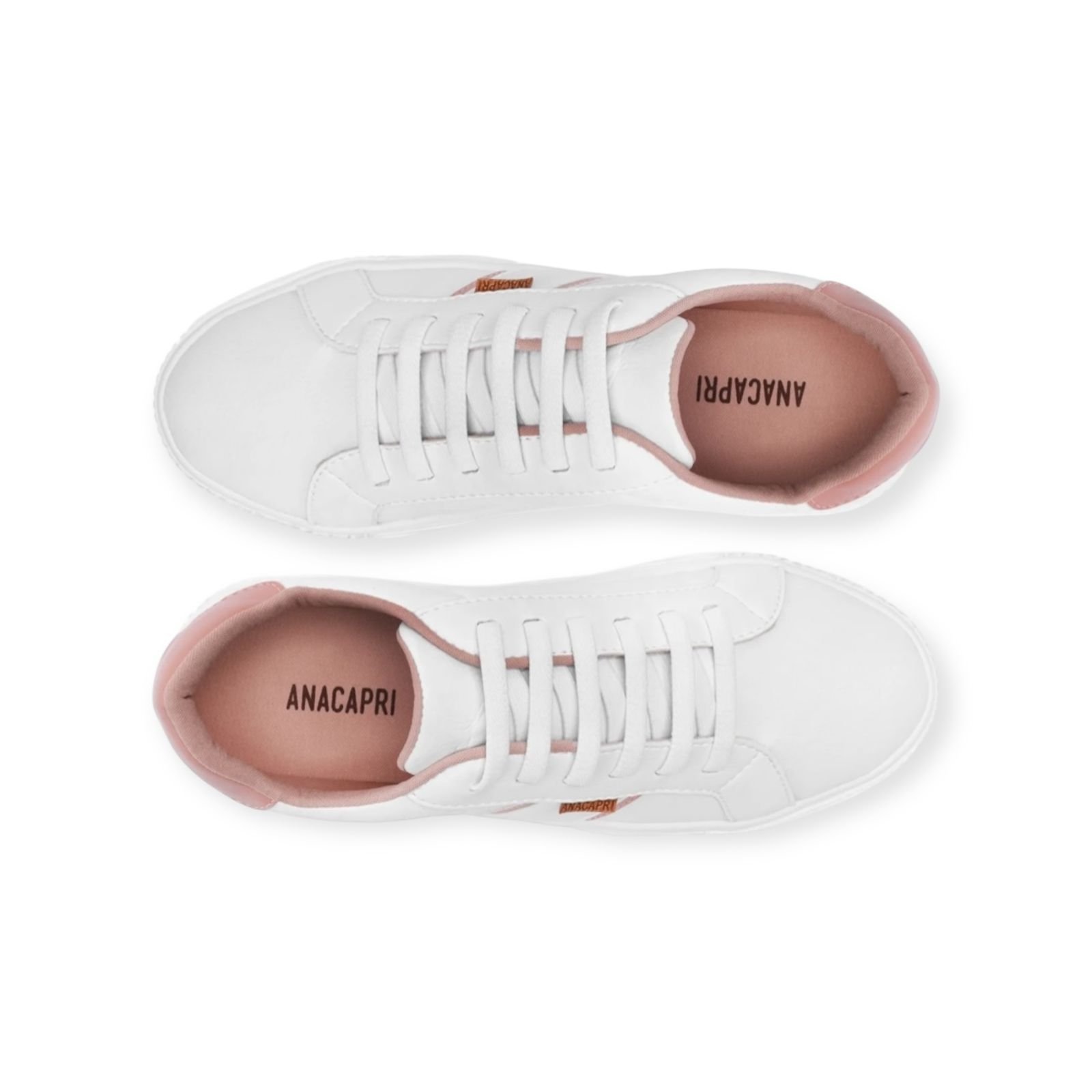 Tenis Feminino Anacapri Casual Cadarço Elastico Branco Branco 5
