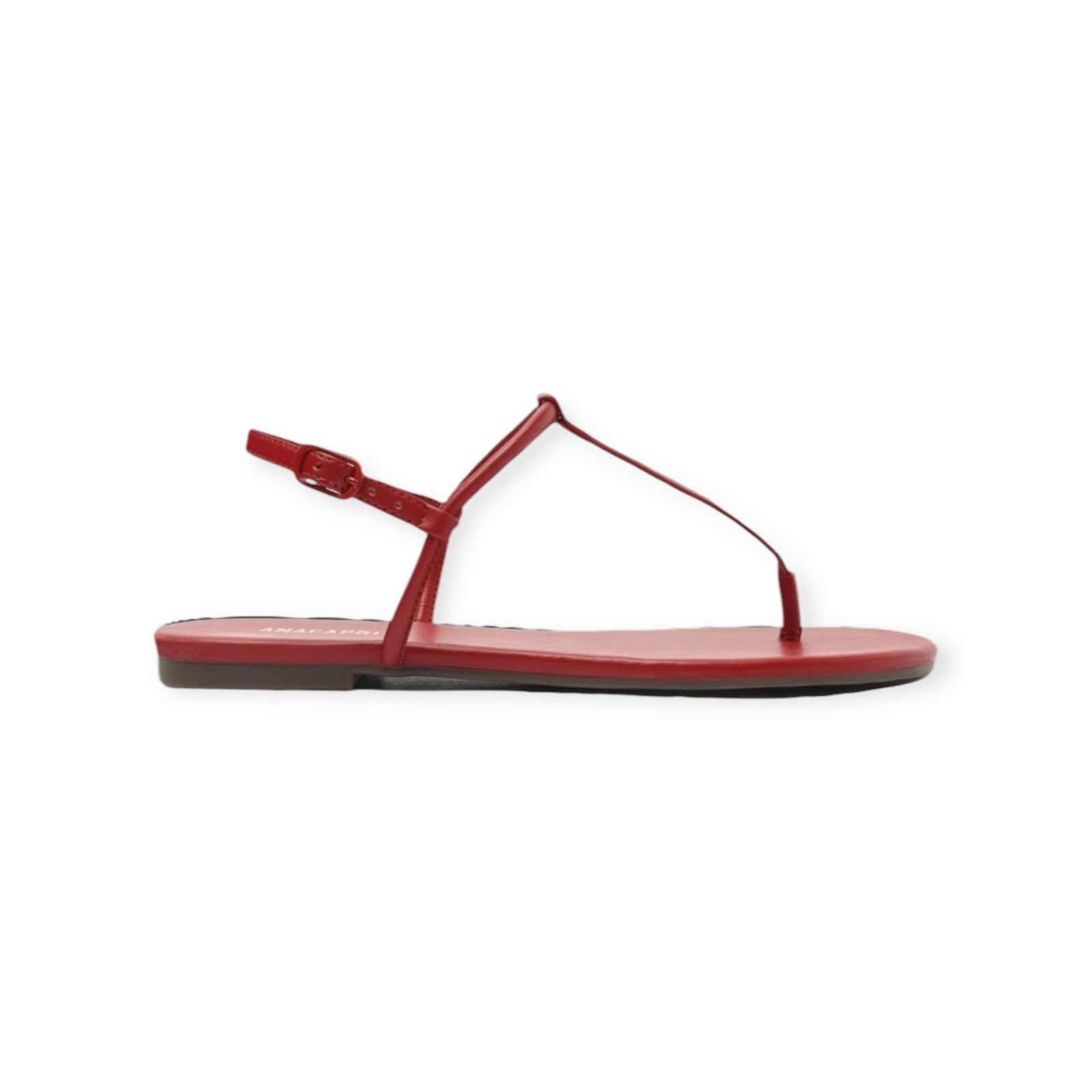Sandalia Rasteira Feminina Anacapri Tiras Slim Vermelho