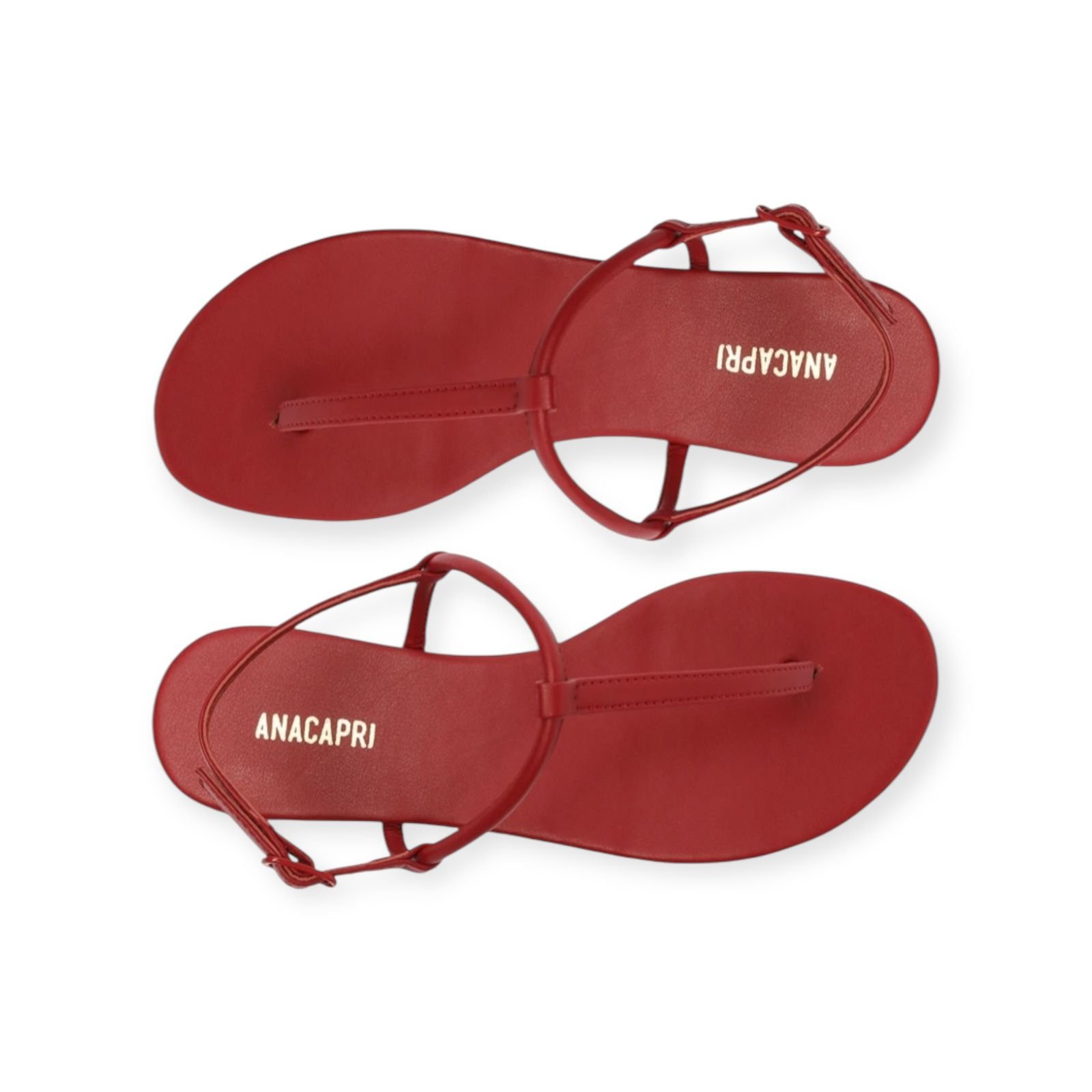 Sandalia Rasteira Feminina Anacapri Tiras Slim Vermelho Vermelho 5
