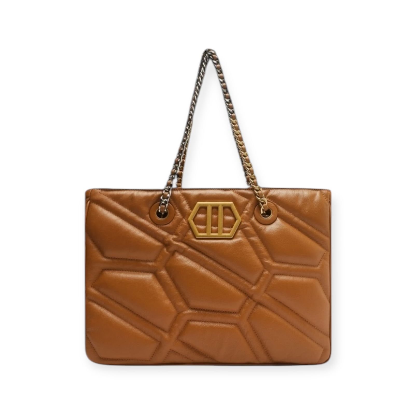 Bolsa Feminina Arezzo Couro Tote Emma Corrente Grande Caramelo