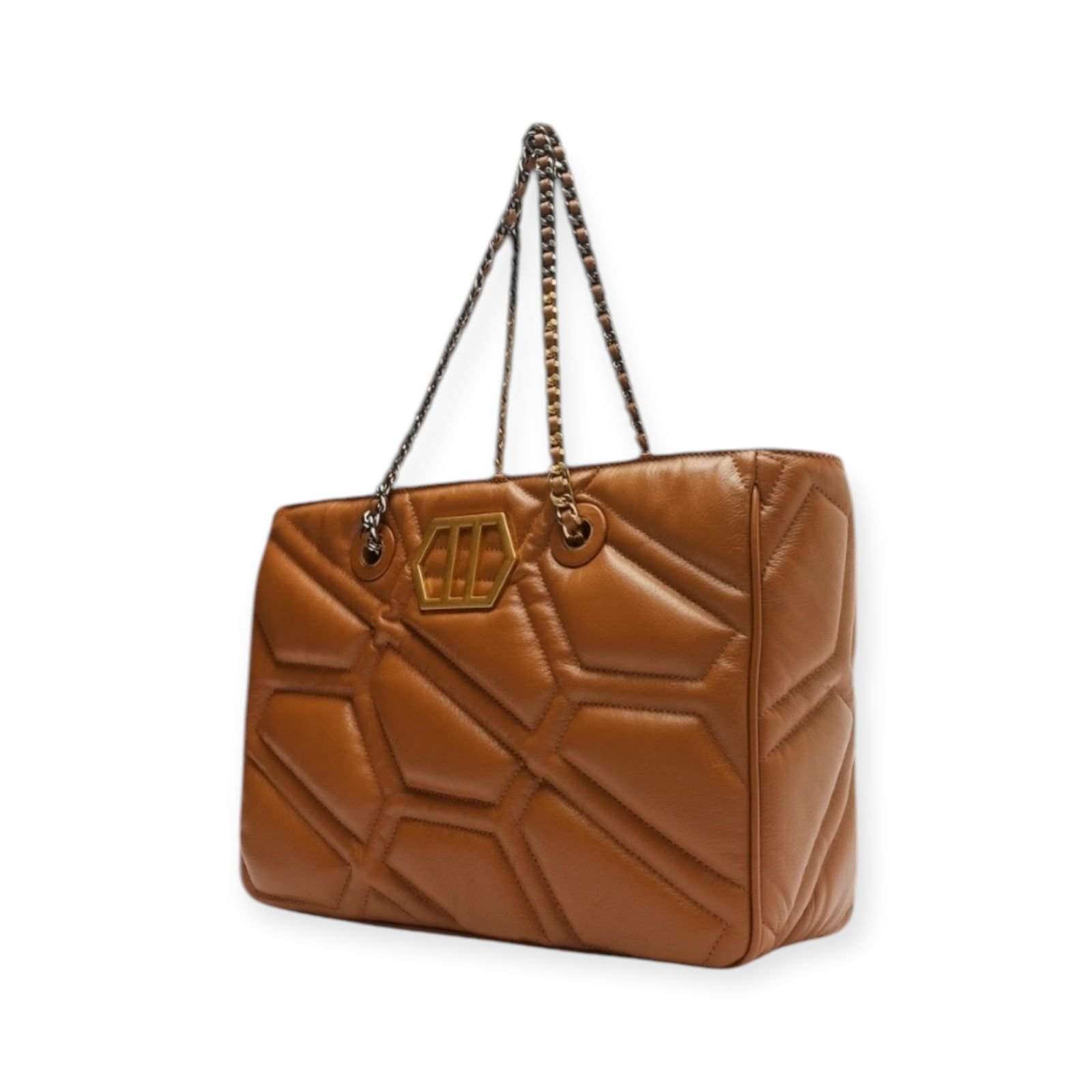 Bolsa Feminina Arezzo Couro Tote Emma Corrente Grande Caramelo Marrom 5