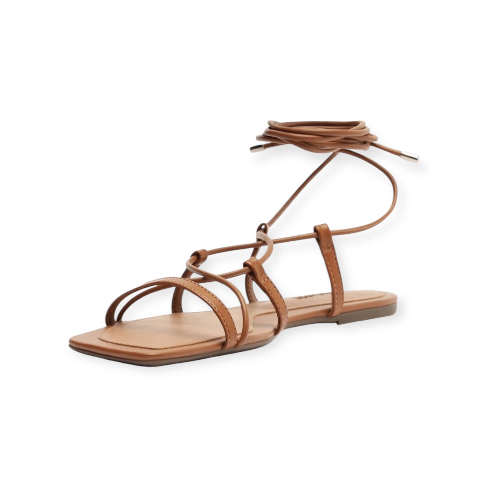 Sandalia Rasteira Feminina Anacapri Tiras Amarração Marrom Marrom 3