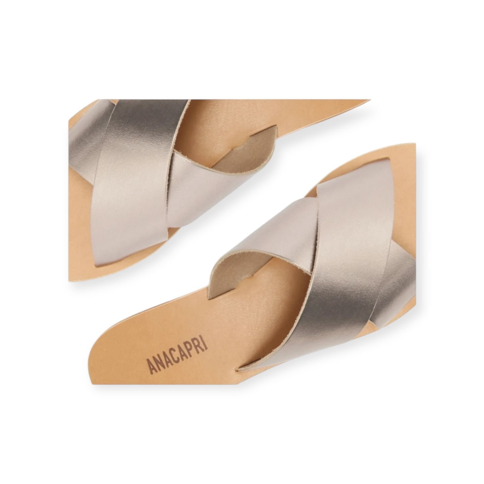 Sandalia Rasteira Feminina Anacapri Tiras Cruzadas Prata Prata 4