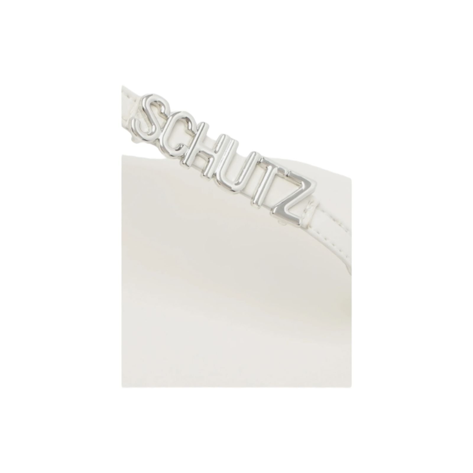 Sandalia Rasteira Feminina Schutz Tiras Cristal Branco Branco 3