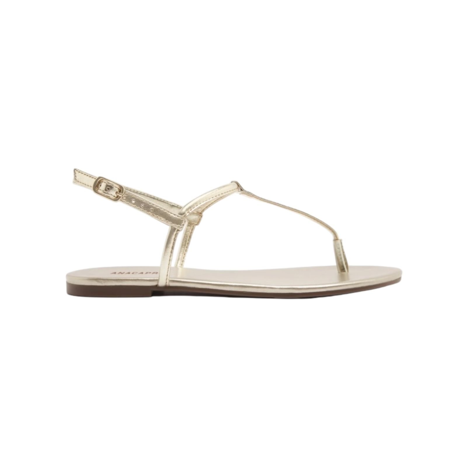 Sandalia Rasteira Feminina Anacapri Slim Tiras Dourado