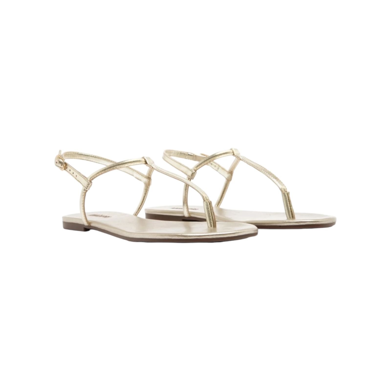 Sandalia Rasteira Feminina Anacapri Slim Tiras Dourado Dourado 2