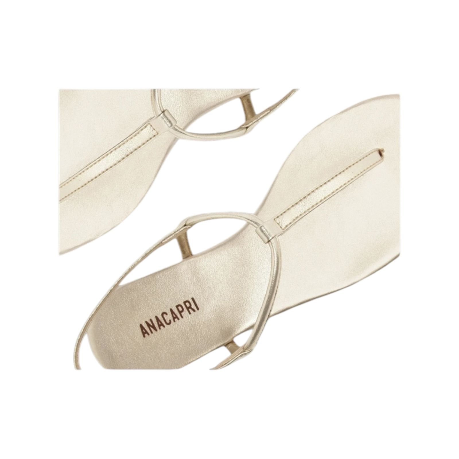 Sandalia Rasteira Feminina Anacapri Slim Tiras Dourado Dourado 3