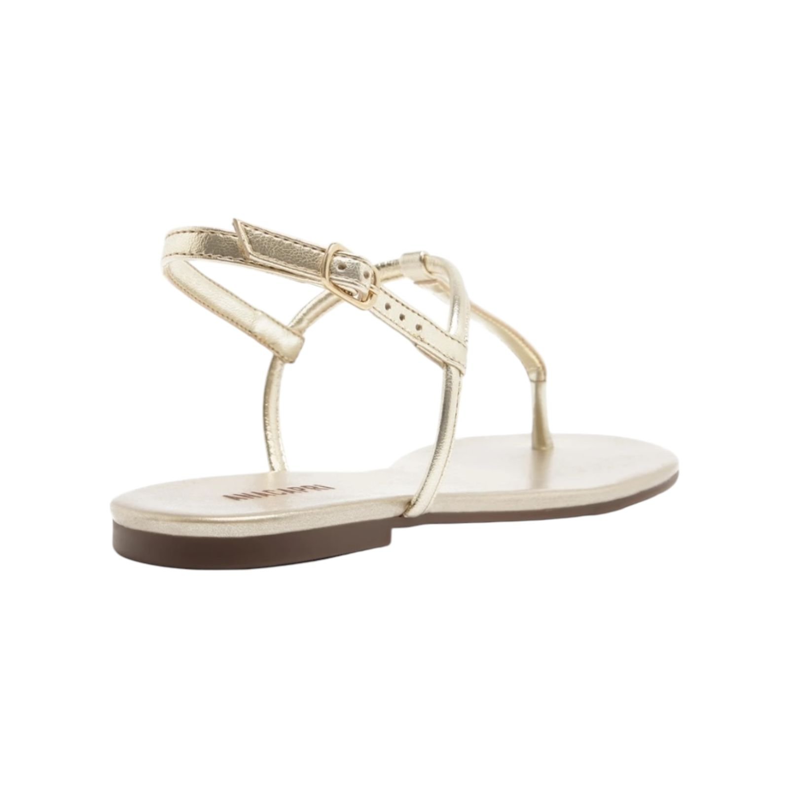 Sandalia Rasteira Feminina Anacapri Slim Tiras Dourado Dourado 5