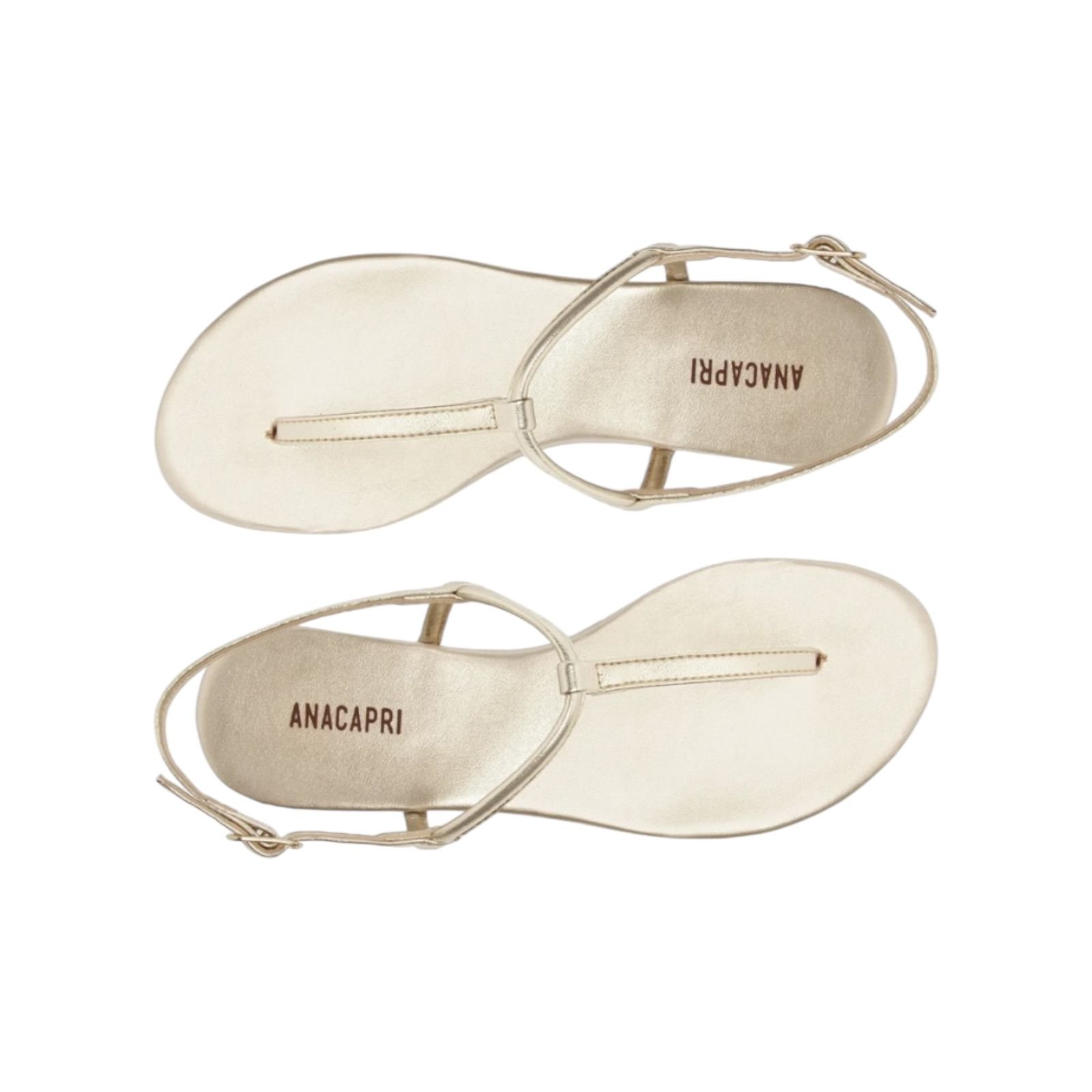 Sandalia Rasteira Feminina Anacapri Slim Tiras Dourado Dourado 6