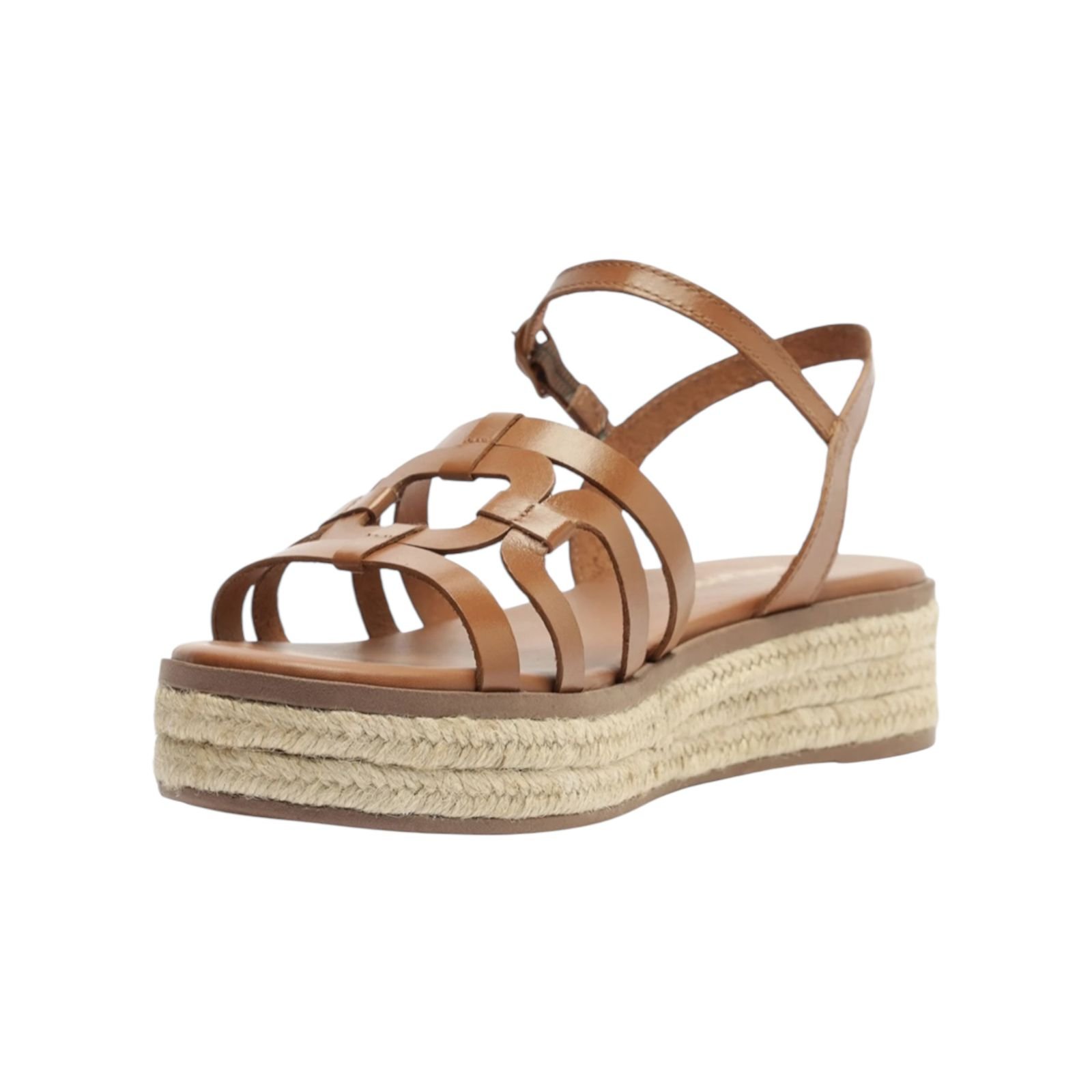 Sandalia Feminina Anacapri Couro Plataforma Corda Recortes Marrom Marrom 3