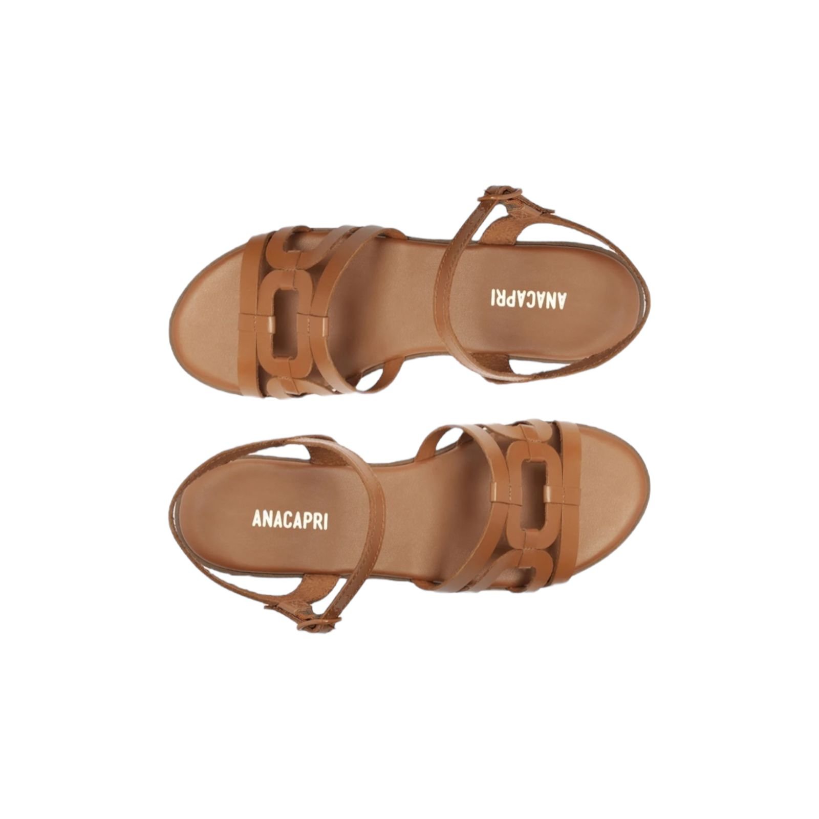Sandalia Feminina Anacapri Couro Plataforma Corda Recortes Marrom Marrom 4