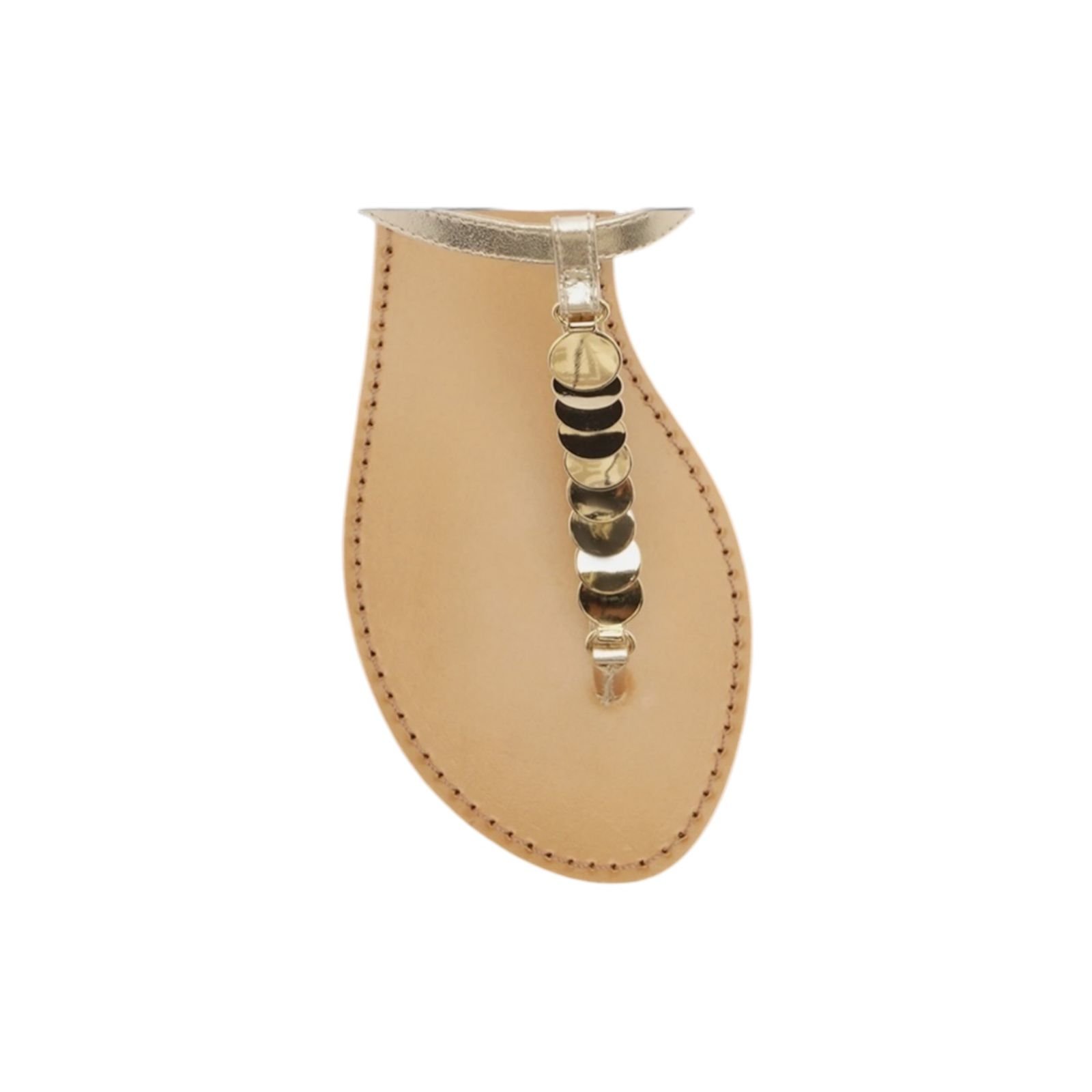 Sandalia Rasteira Feminina Arezzo Couro Slim Tira Metais Dourado Dourado 4