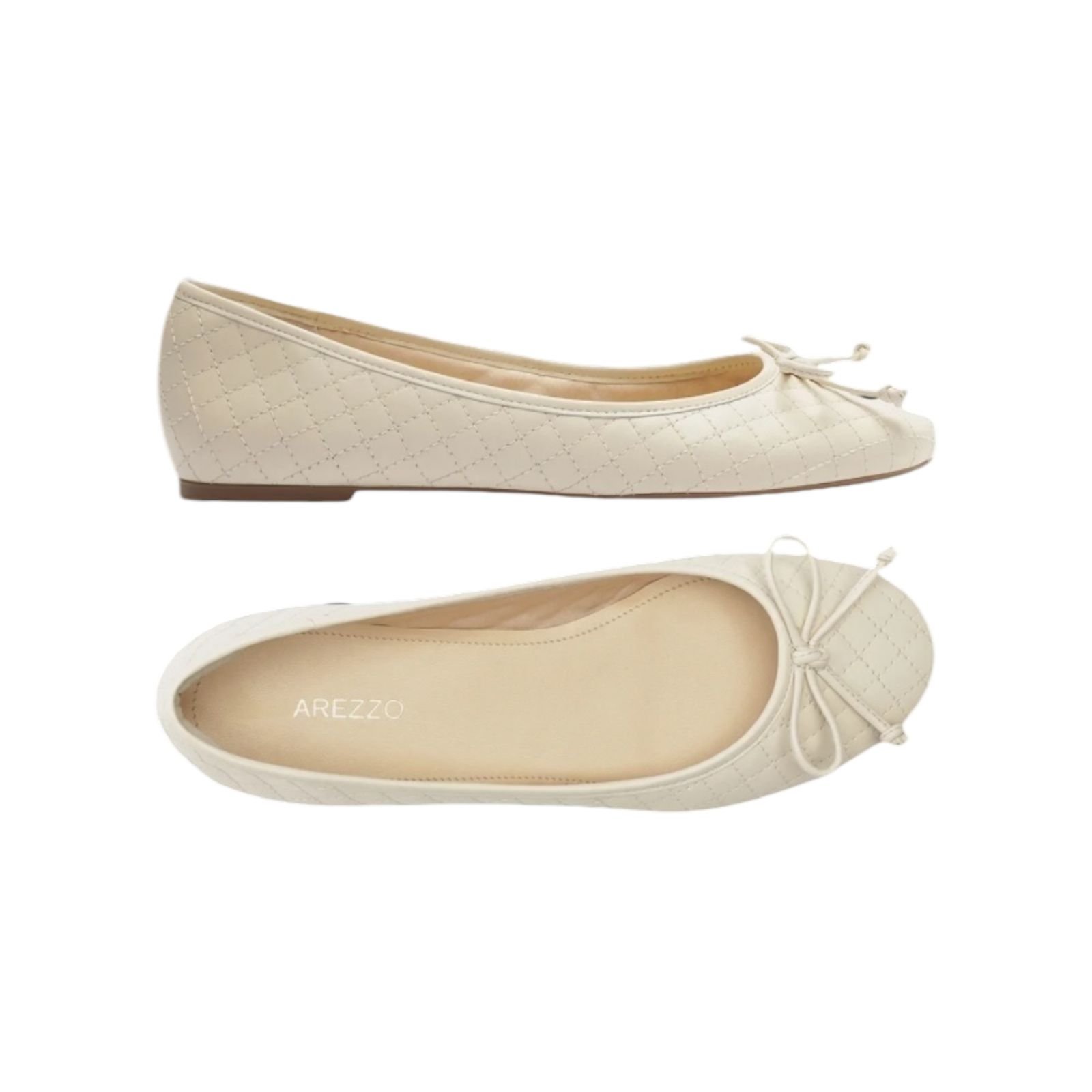 Sapatilha Feminina Arezzo Metalasse Bico Redondo Branco Branco 3