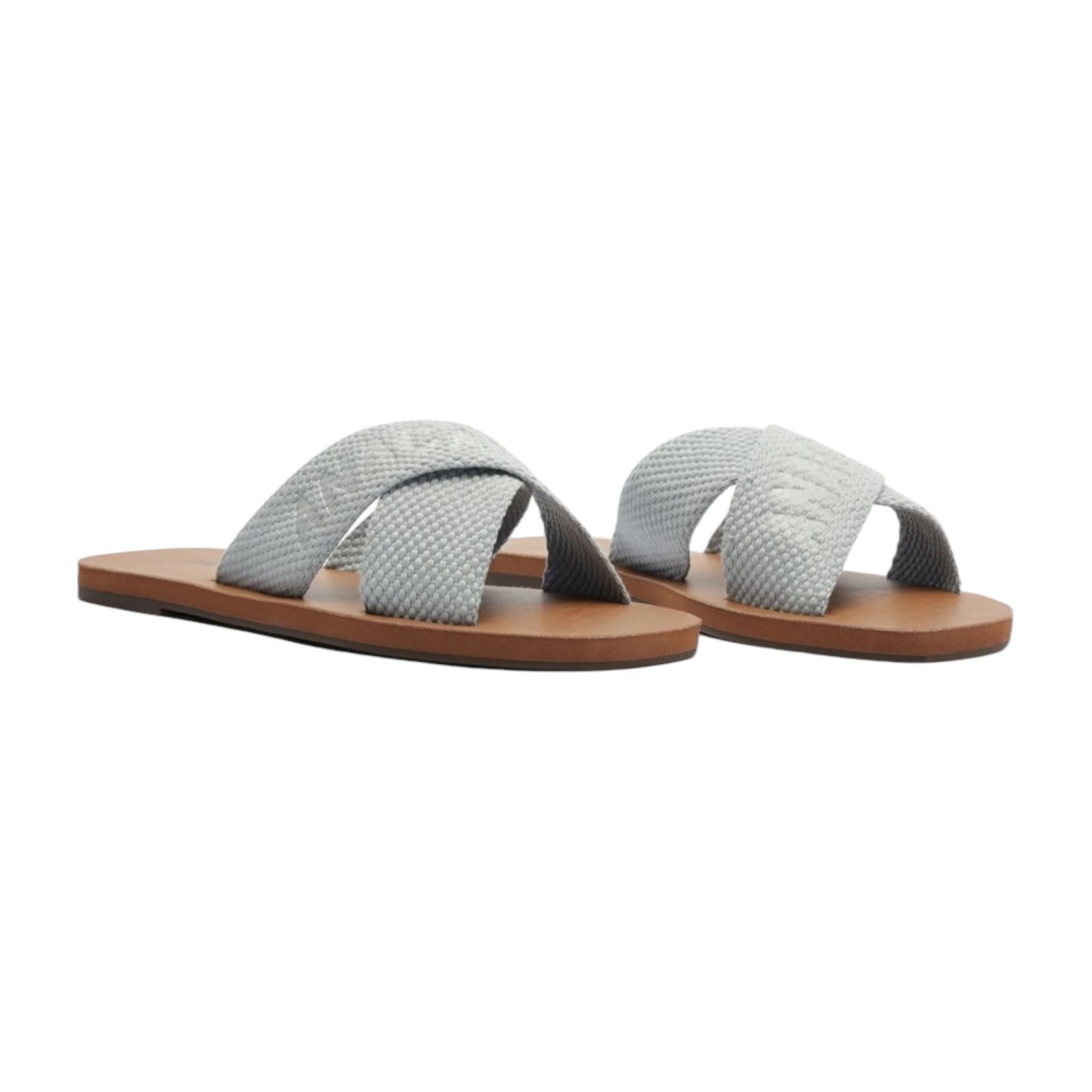 Sandália Rasteira Feminina Anacapri Tiras Cruzadas Logo Azul Azul 2