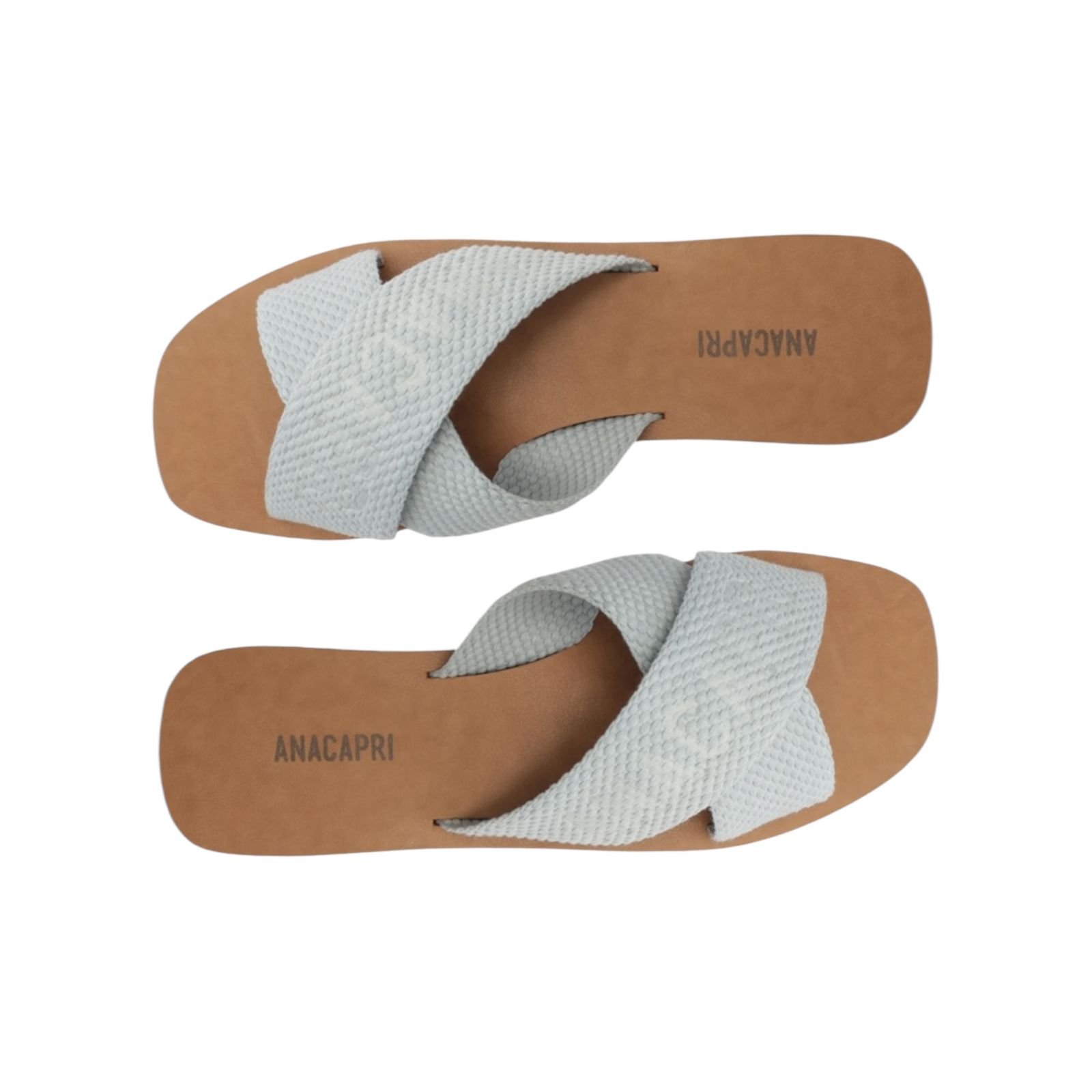 Sandália Rasteira Feminina Anacapri Tiras Cruzadas Logo Azul Azul 4