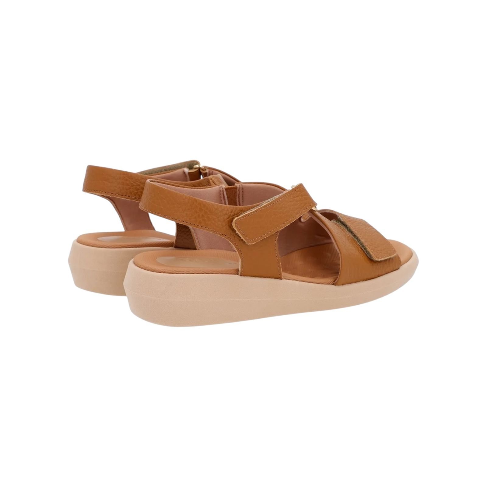 Sandalia Feminina Usaflex Couro Cruzada Fecho Flex Marrom Marrom 4