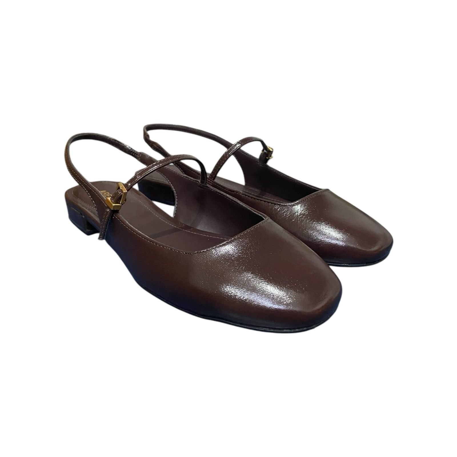 Sapatilha Feminina Arezzo Couro Slingback Marrom Marrom 2