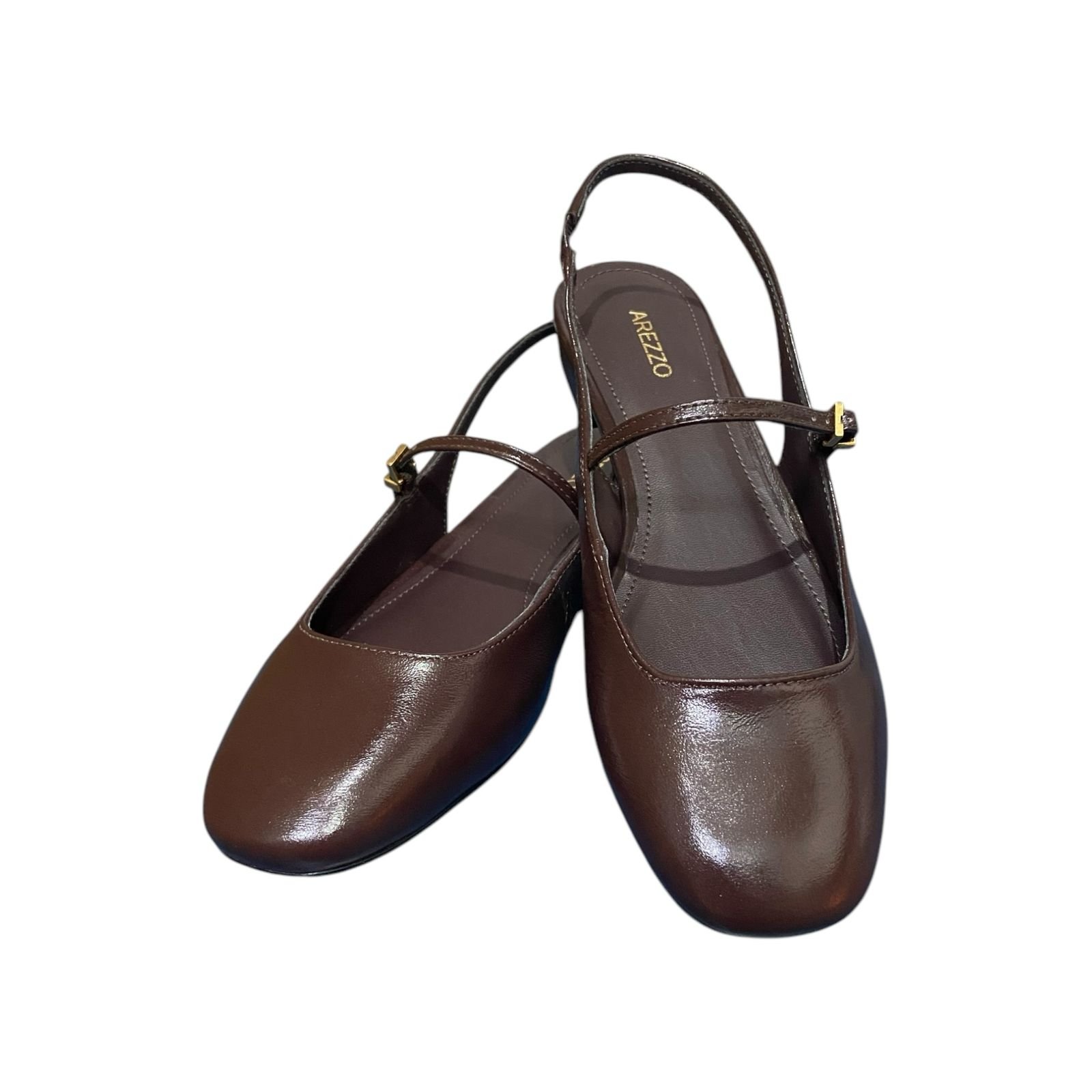 Sapatilha Feminina Arezzo Couro Slingback Marrom Marrom 3