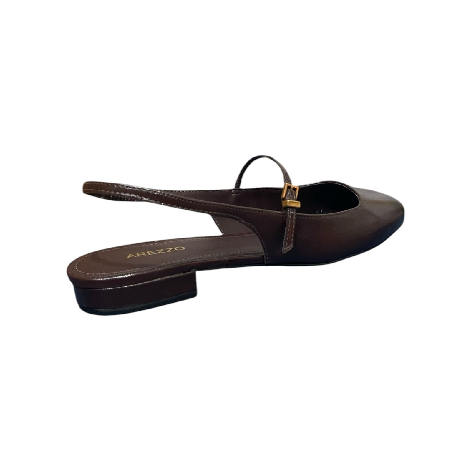 Sapatilha Feminina Arezzo Couro Slingback Marrom Marrom 4