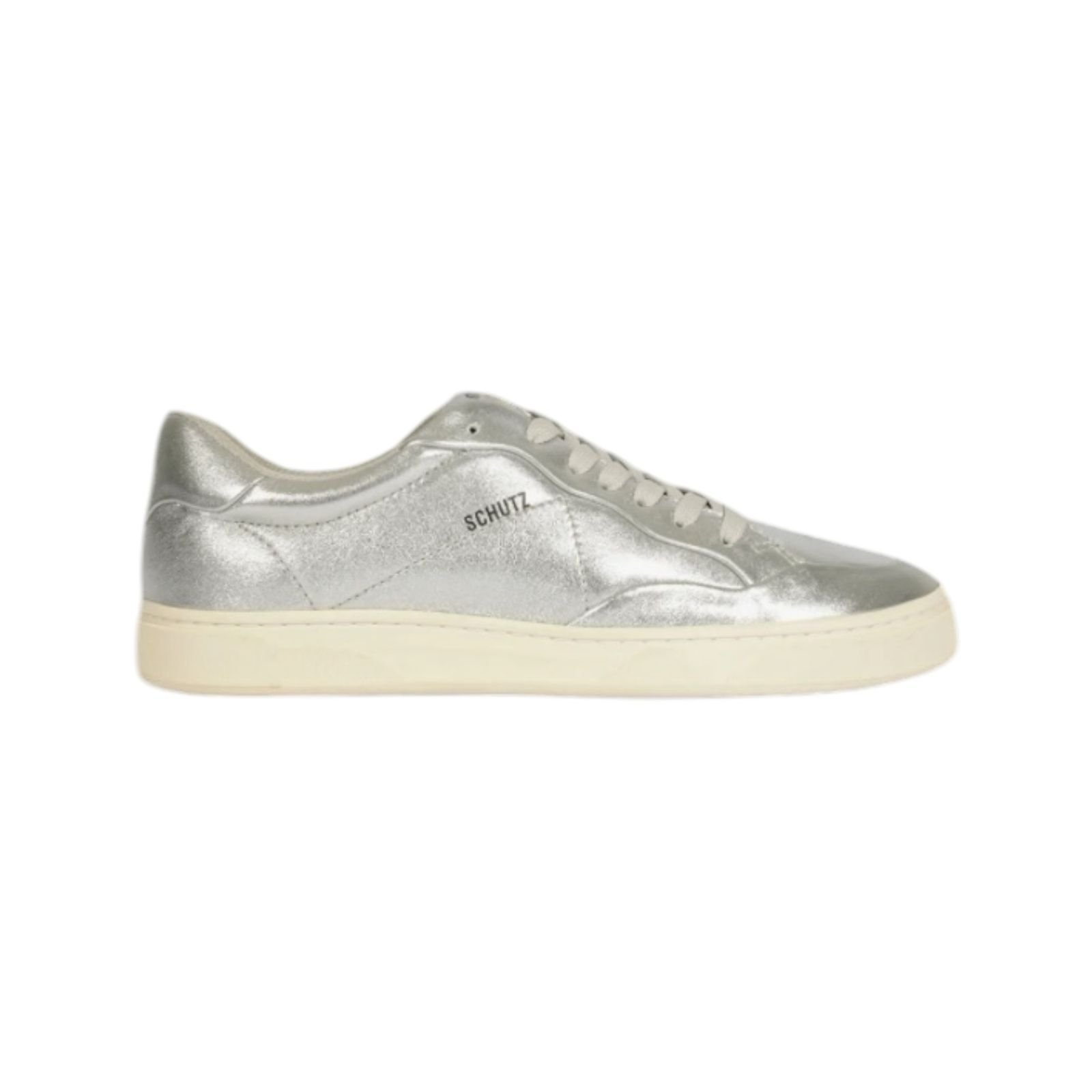 Tenis Feminino Schutz Couro Casual Prata
