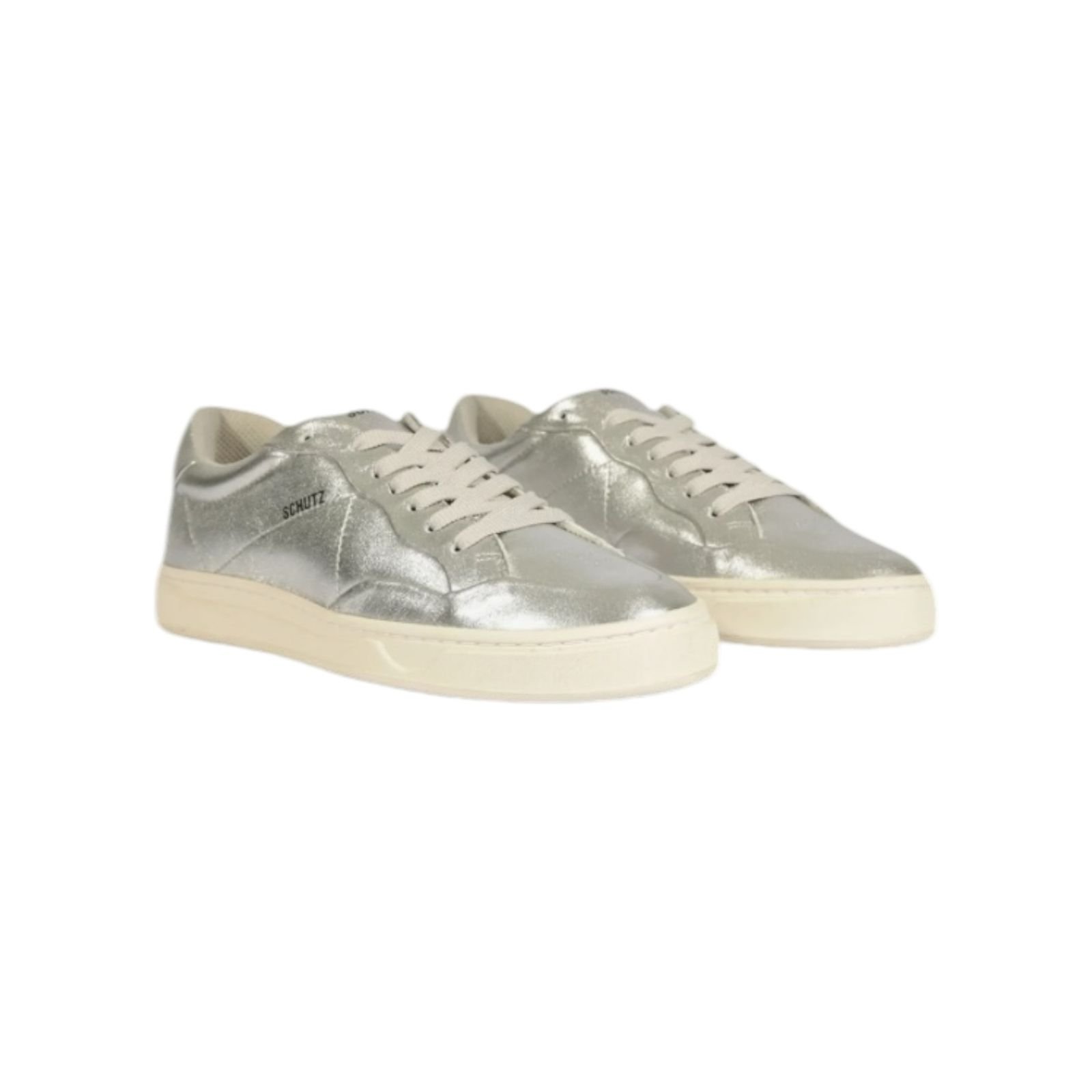 Tenis Feminino Schutz Couro Casual Prata Prata 2