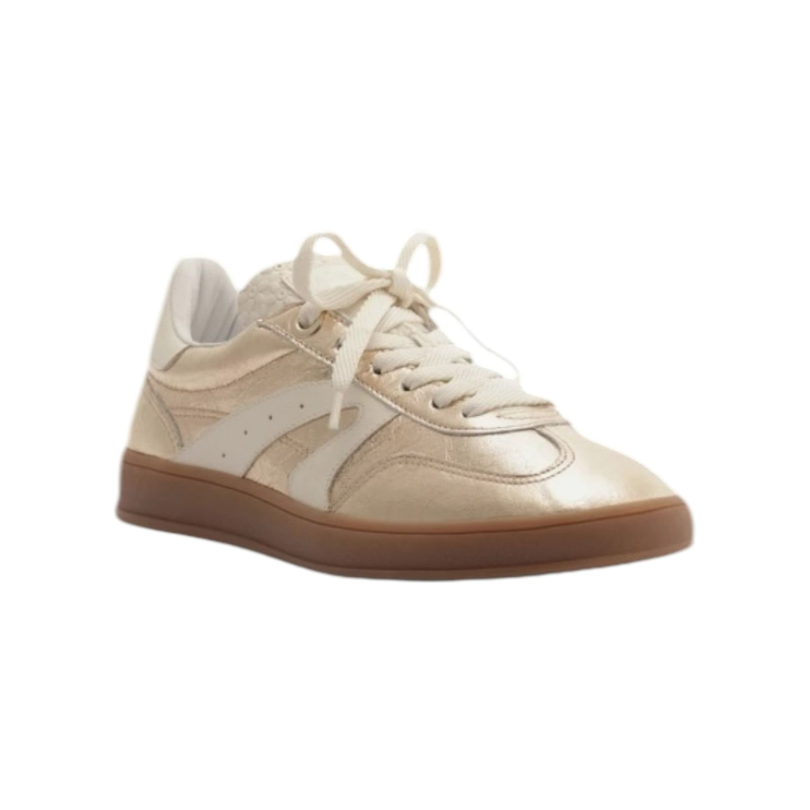 Tenis Feminino Arezzo Casual Couro Metalizado Retrô Dourado Dourado 2