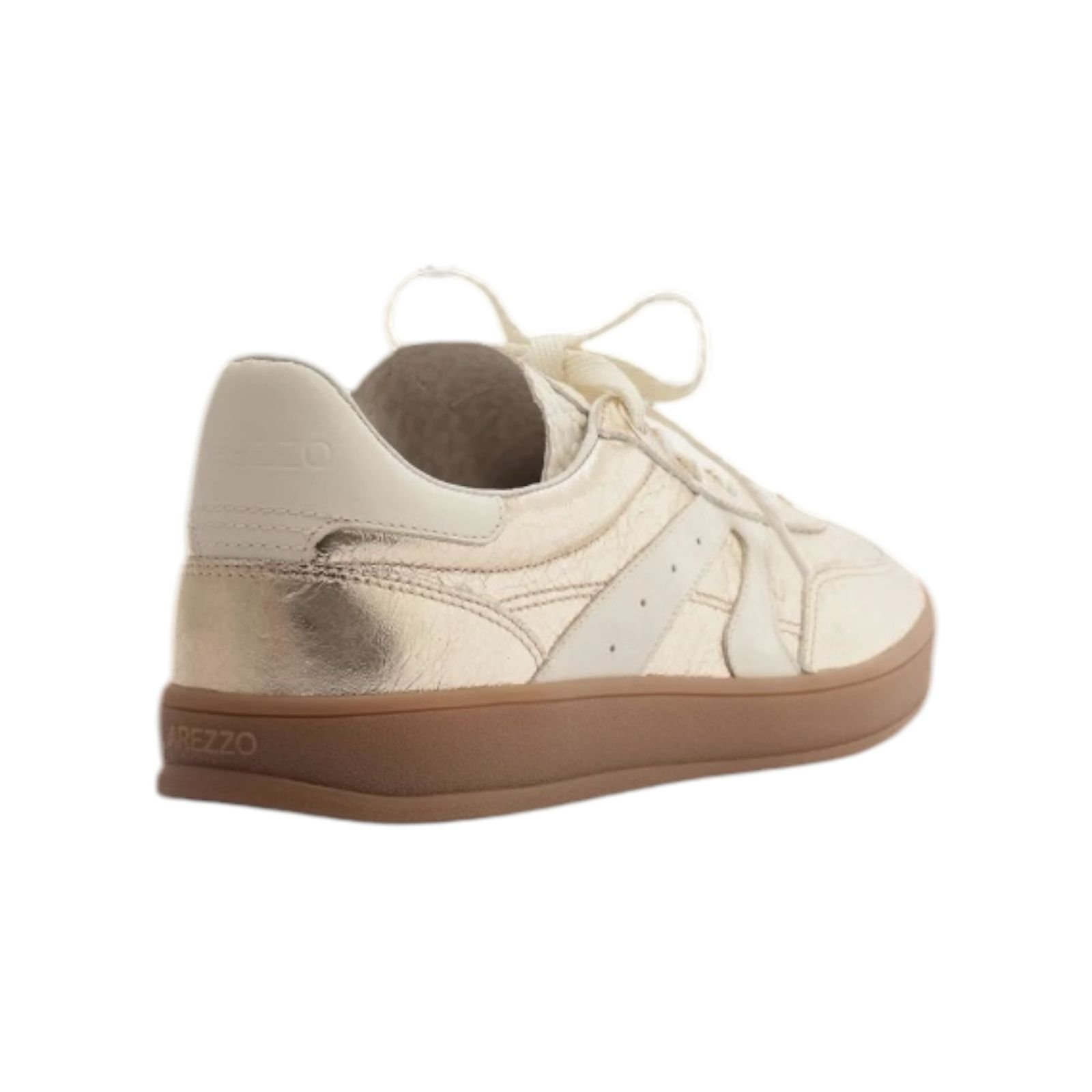 Tenis Feminino Arezzo Casual Couro Metalizado Retrô Dourado Dourado 3