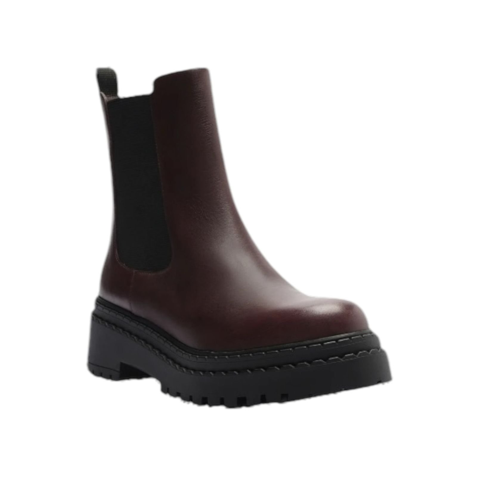 Bota Feminina Arezzo Couro Cano Curto Elastico Tratorada Café Café 2
