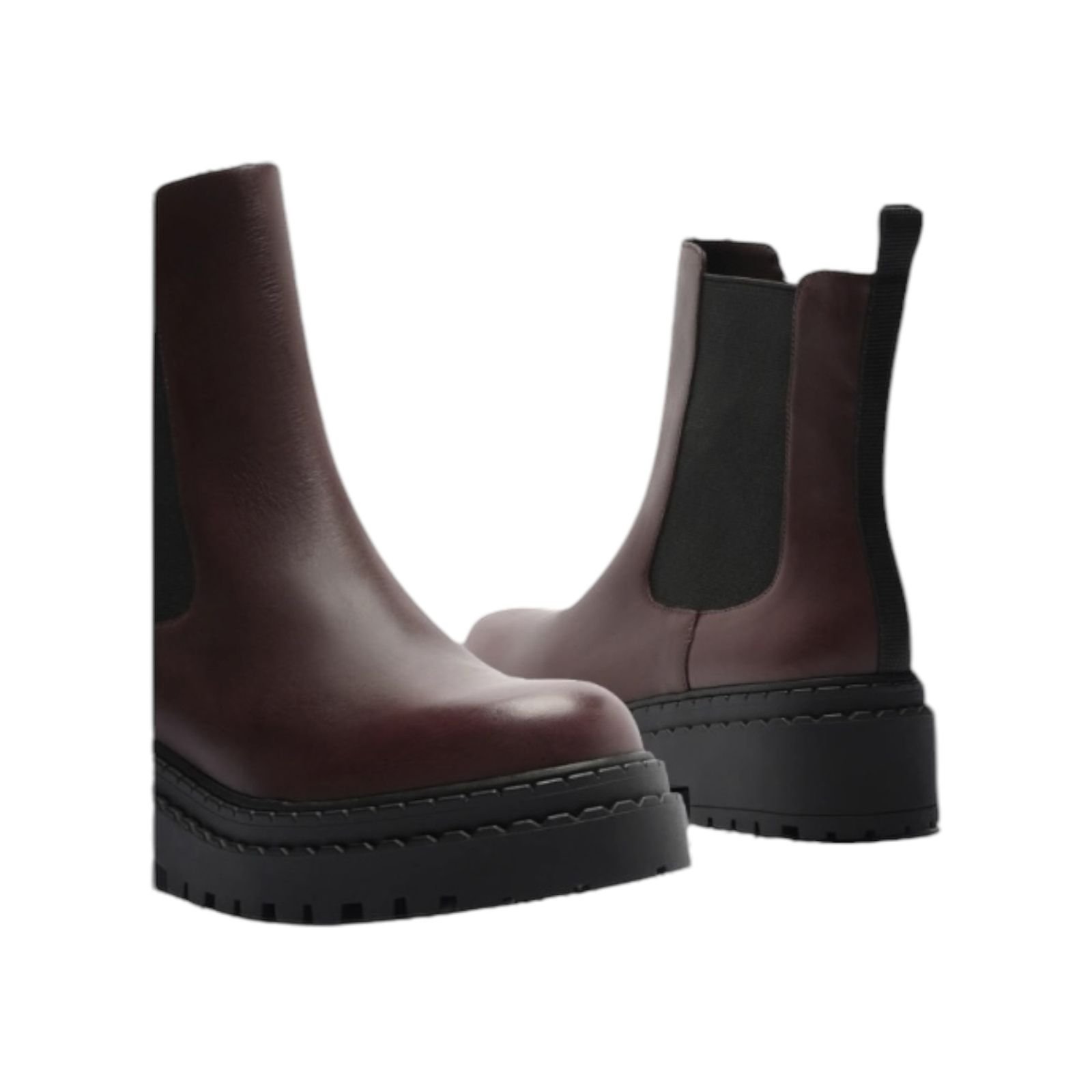Bota Feminina Arezzo Couro Cano Curto Elastico Tratorada Café Café 3