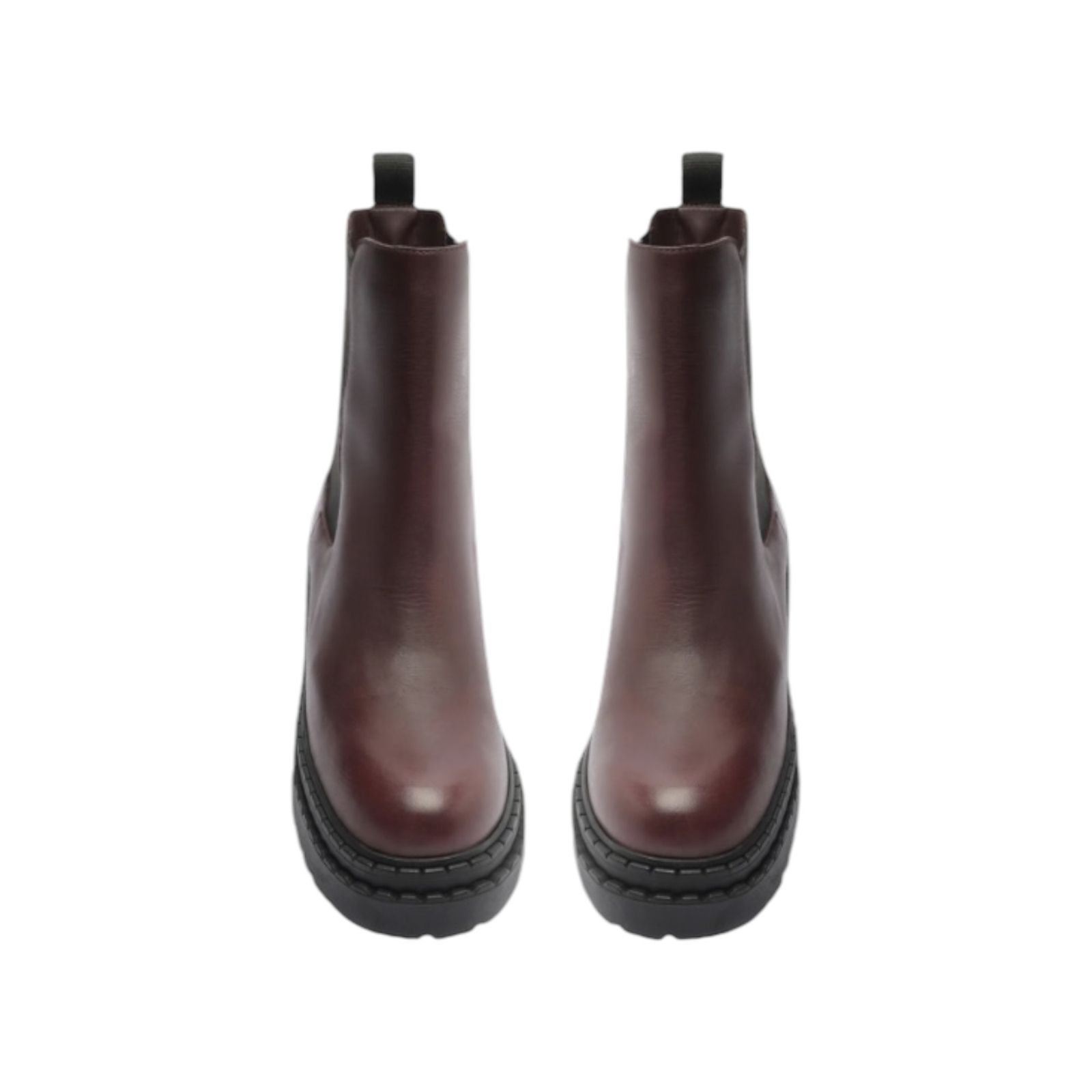 Bota Feminina Arezzo Couro Cano Curto Elastico Tratorada Café Café 4
