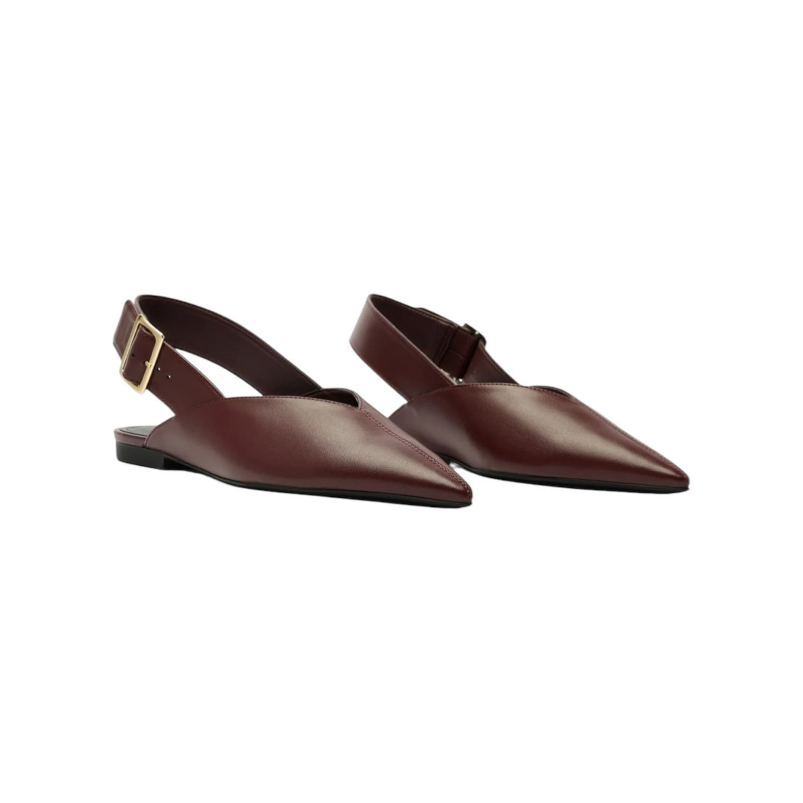 Sapatilha Feminina Anacapri Slingback Fivela Bico Fino Vinho Vinho 2