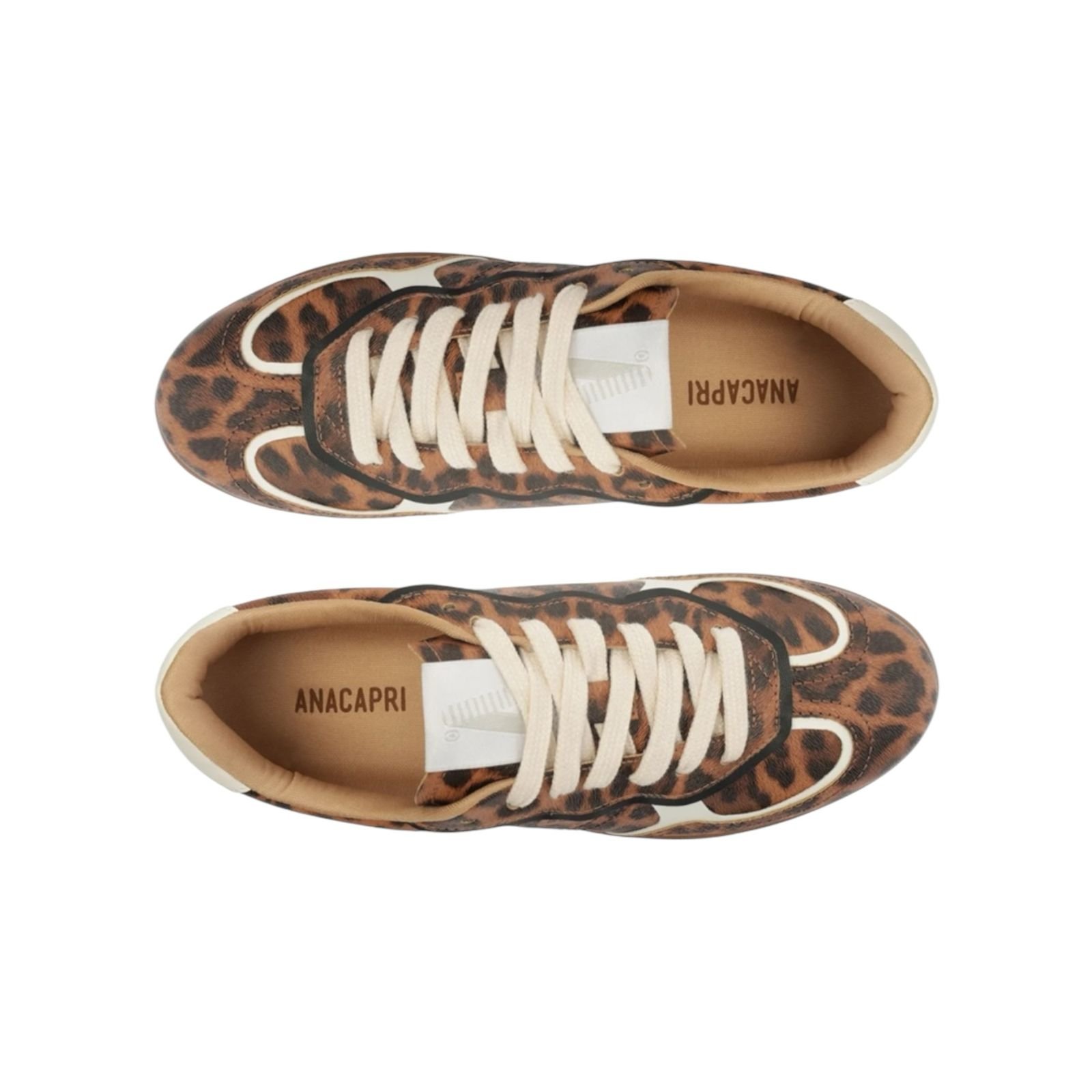Tenis Feminino Anacapri Casual A'25 Animal Print Recortes Marrom Animal Print 4