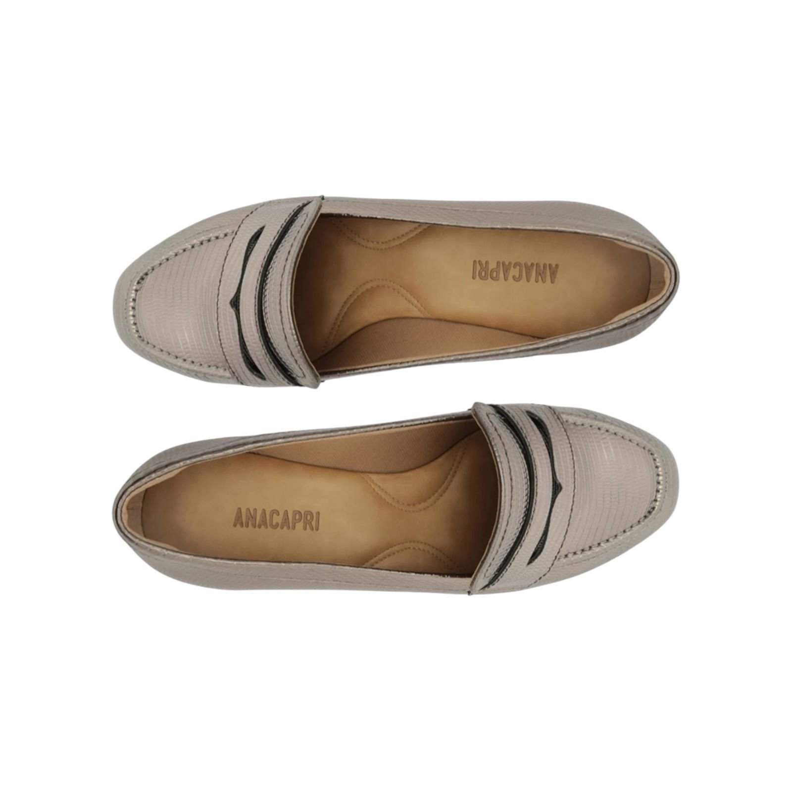 Mocassim Feminino Anacapri Madri Bico Quadrado Prata Prata 3