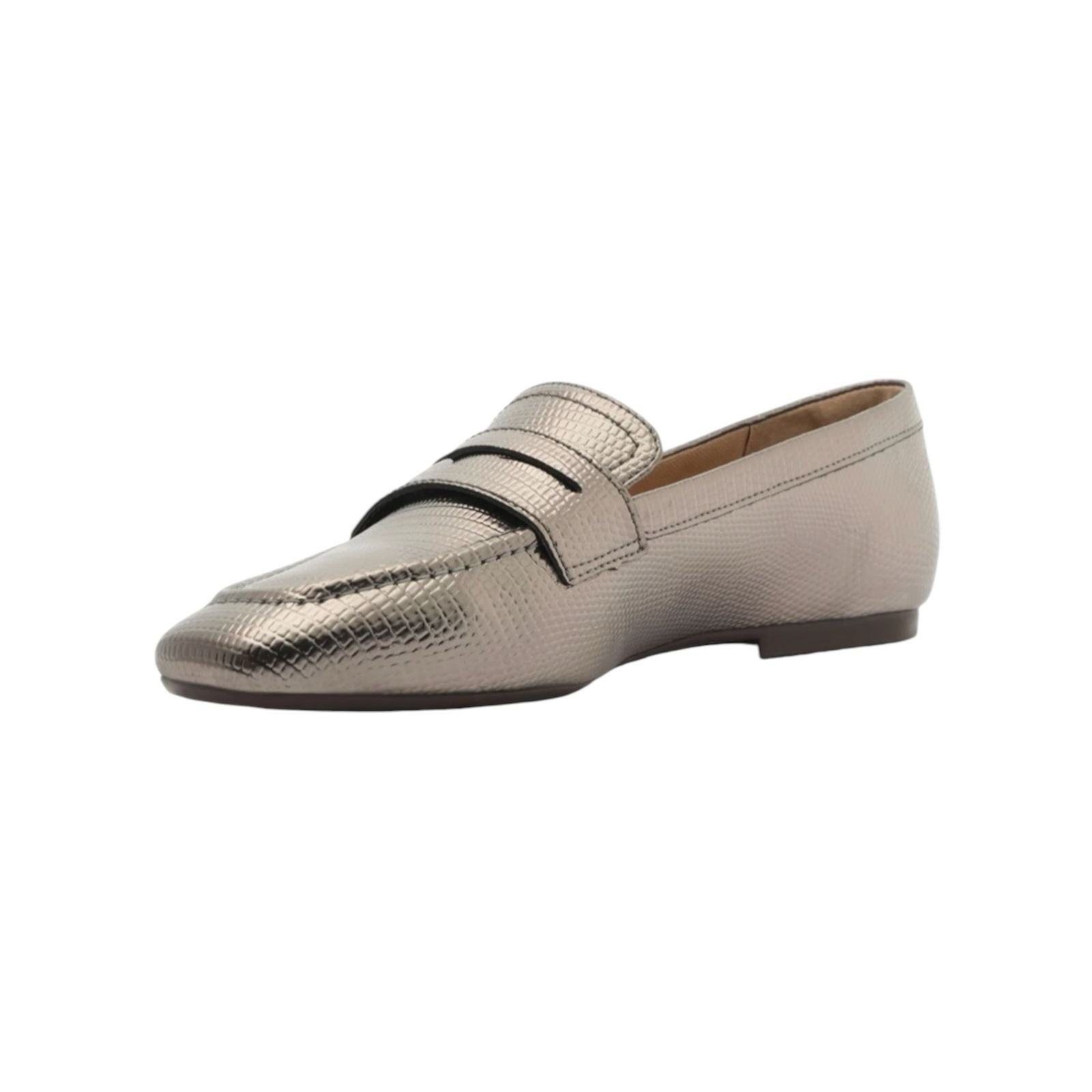 Mocassim Feminino Anacapri Madri Bico Quadrado Prata Prata 4