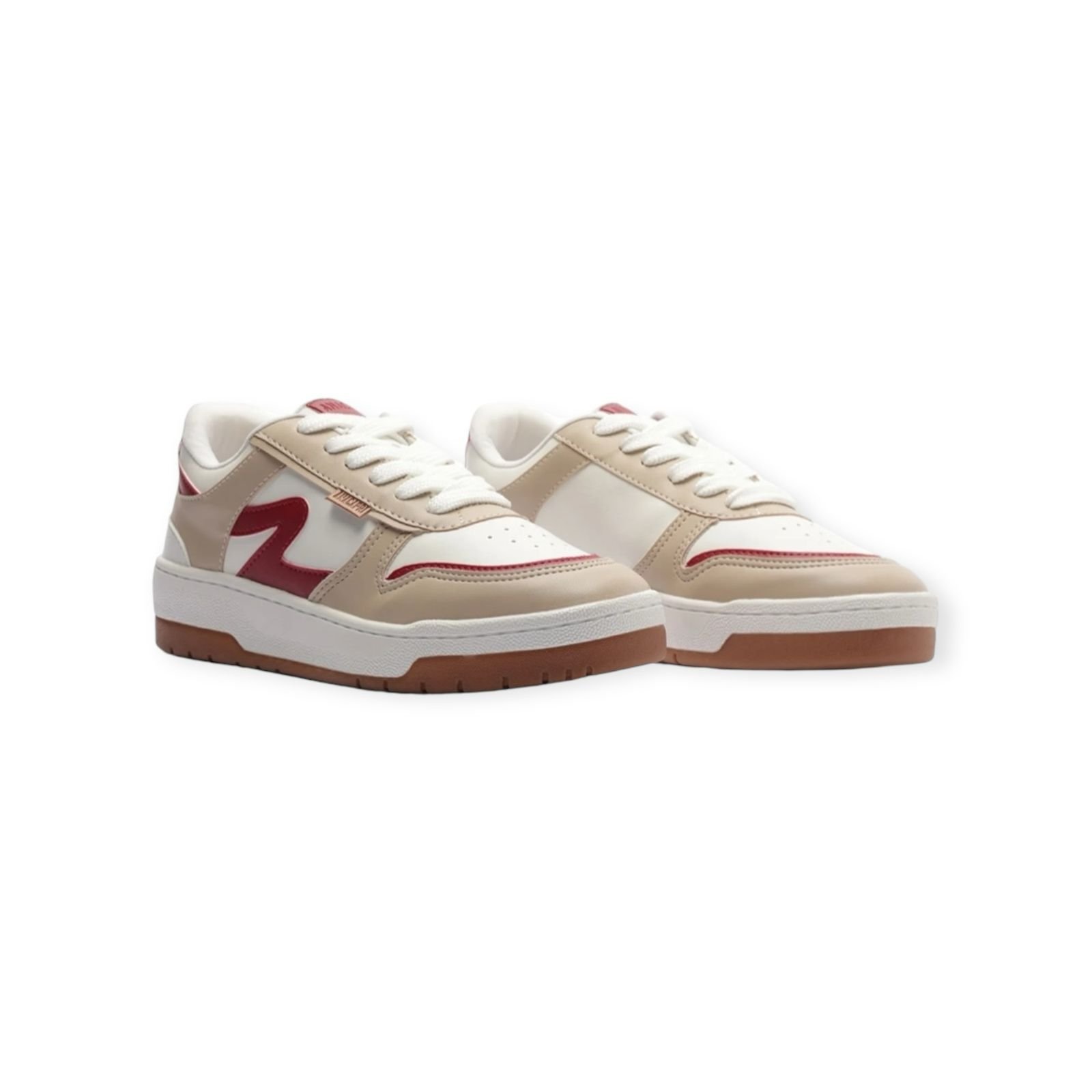 Tenis Feminino Anacapri Casual Street Recortes Emilie Bege Bege 2